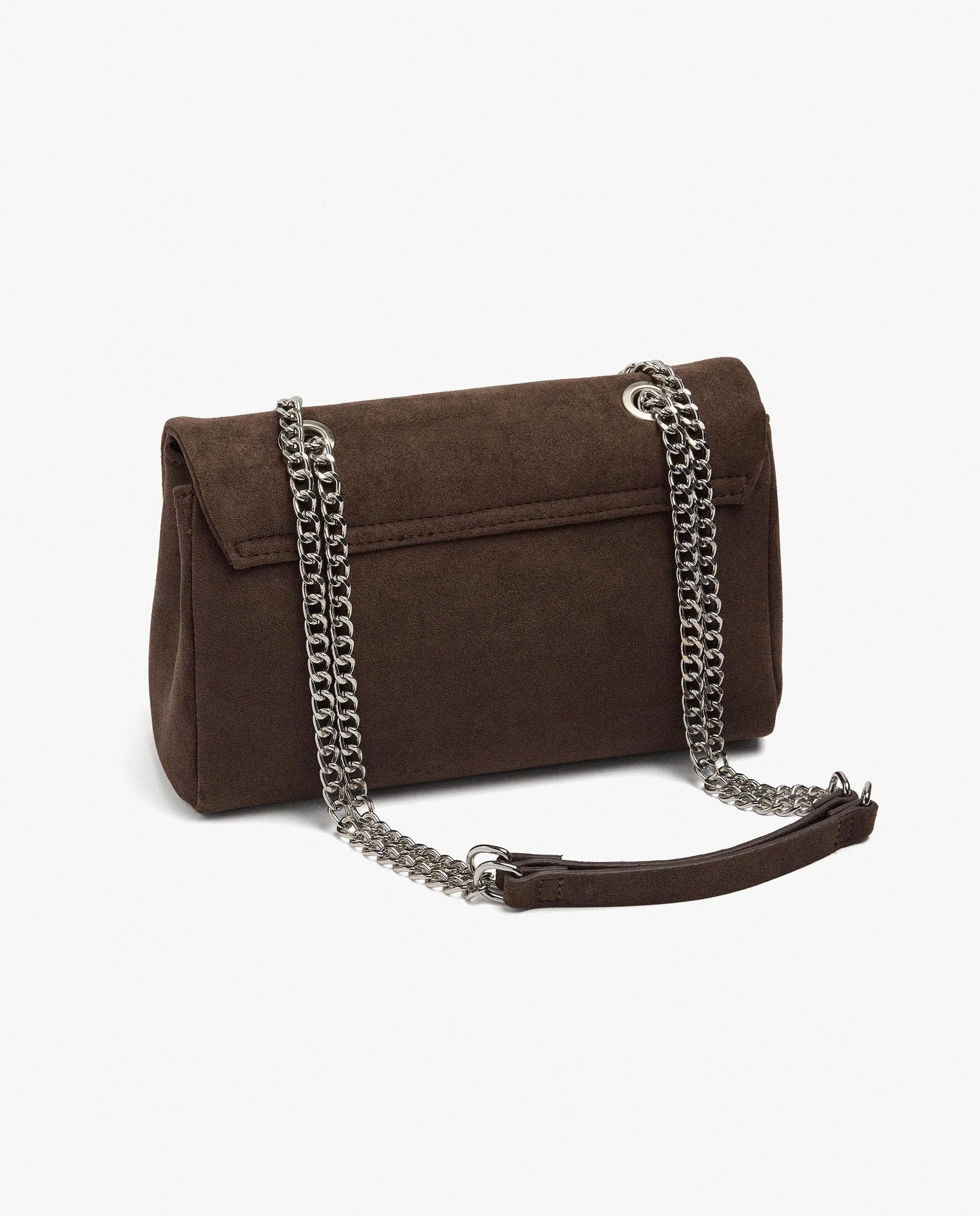 Bolso de hombro con solapa y flecos decorativos con cierre imantado - Parfois - Marrón oscuro Marrón oscuro-4