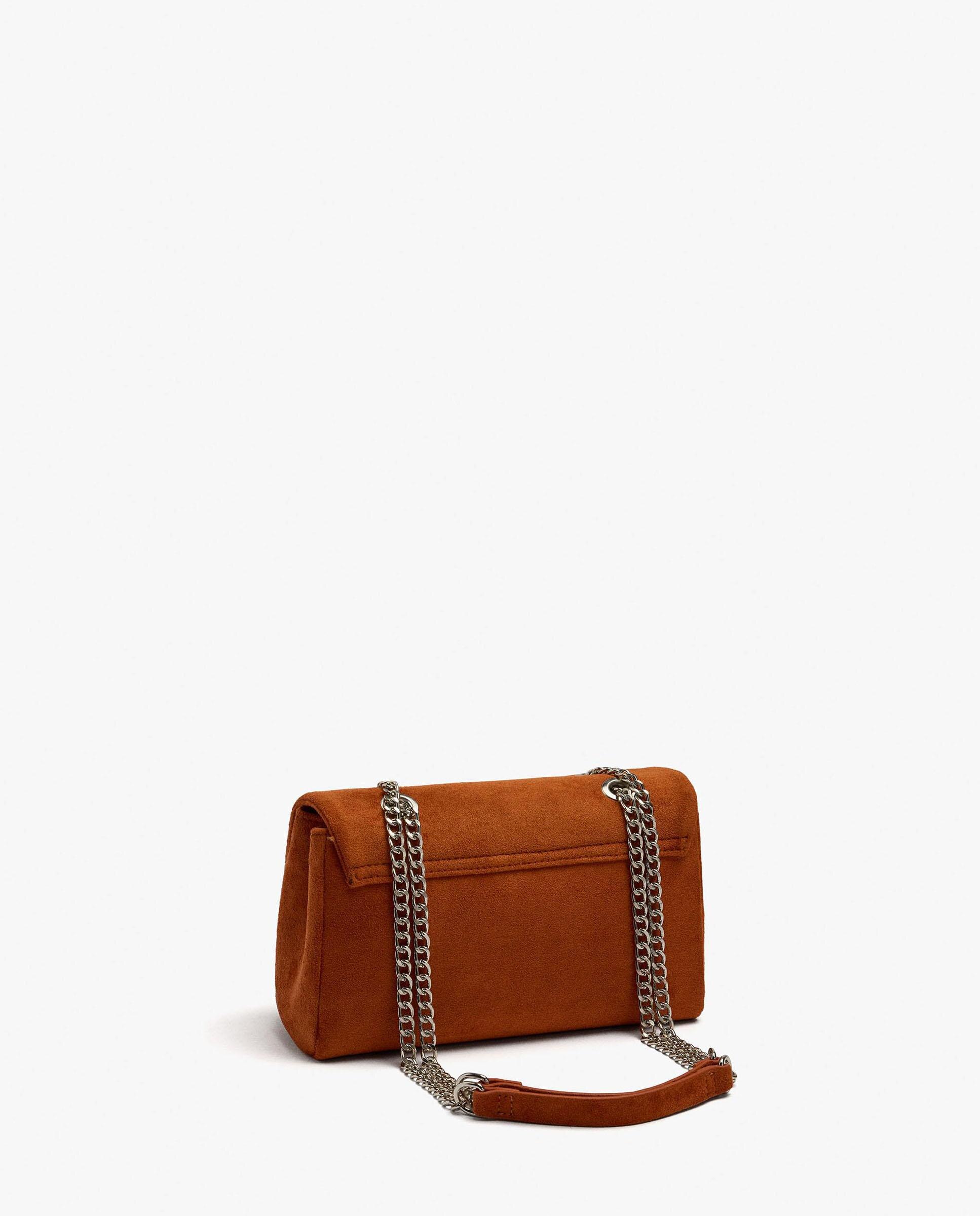 Bolso de hombro con flecos y cierre imantado en liso - Parfois - Naranja Naranja-2