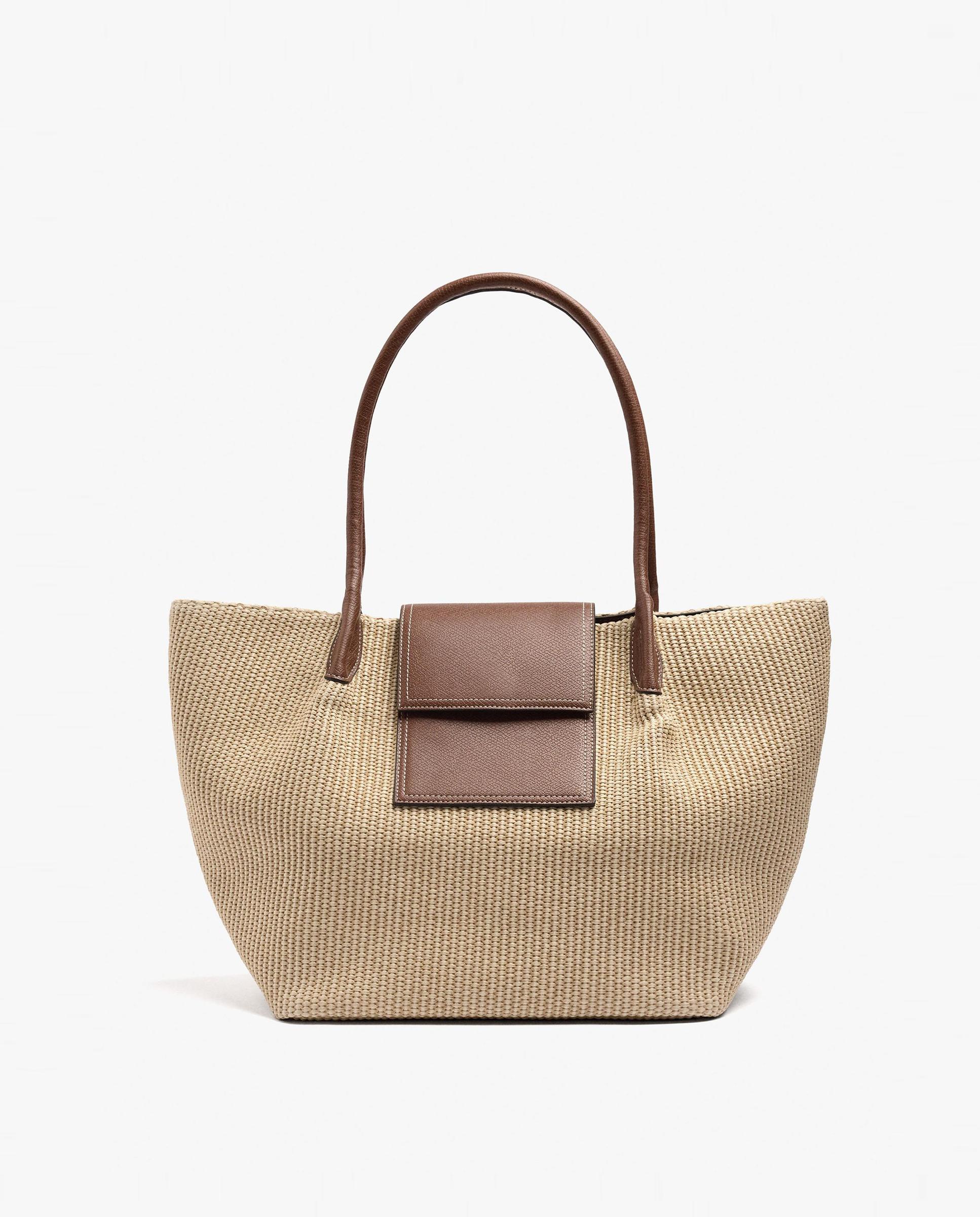 Shopper con cierre imantado en liso - Parfois - Natural Natural-1