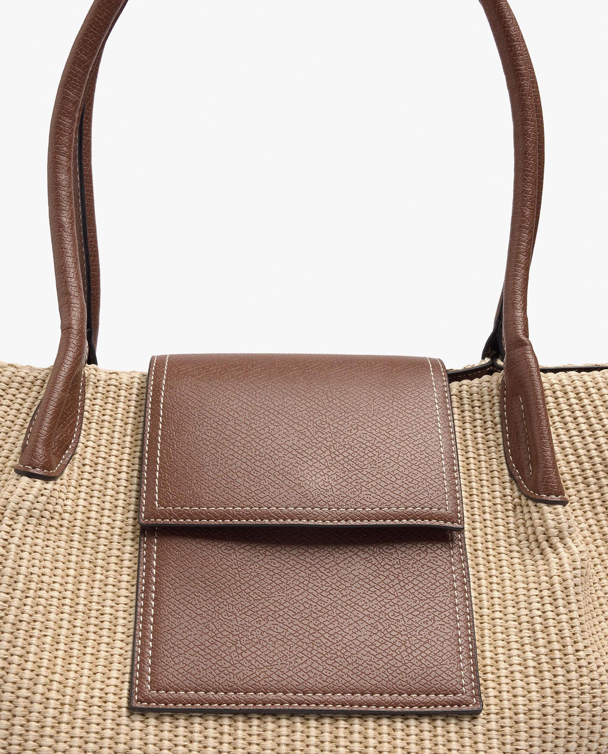Shopper con cierre imantado en liso - Parfois - Natural Natural-3
