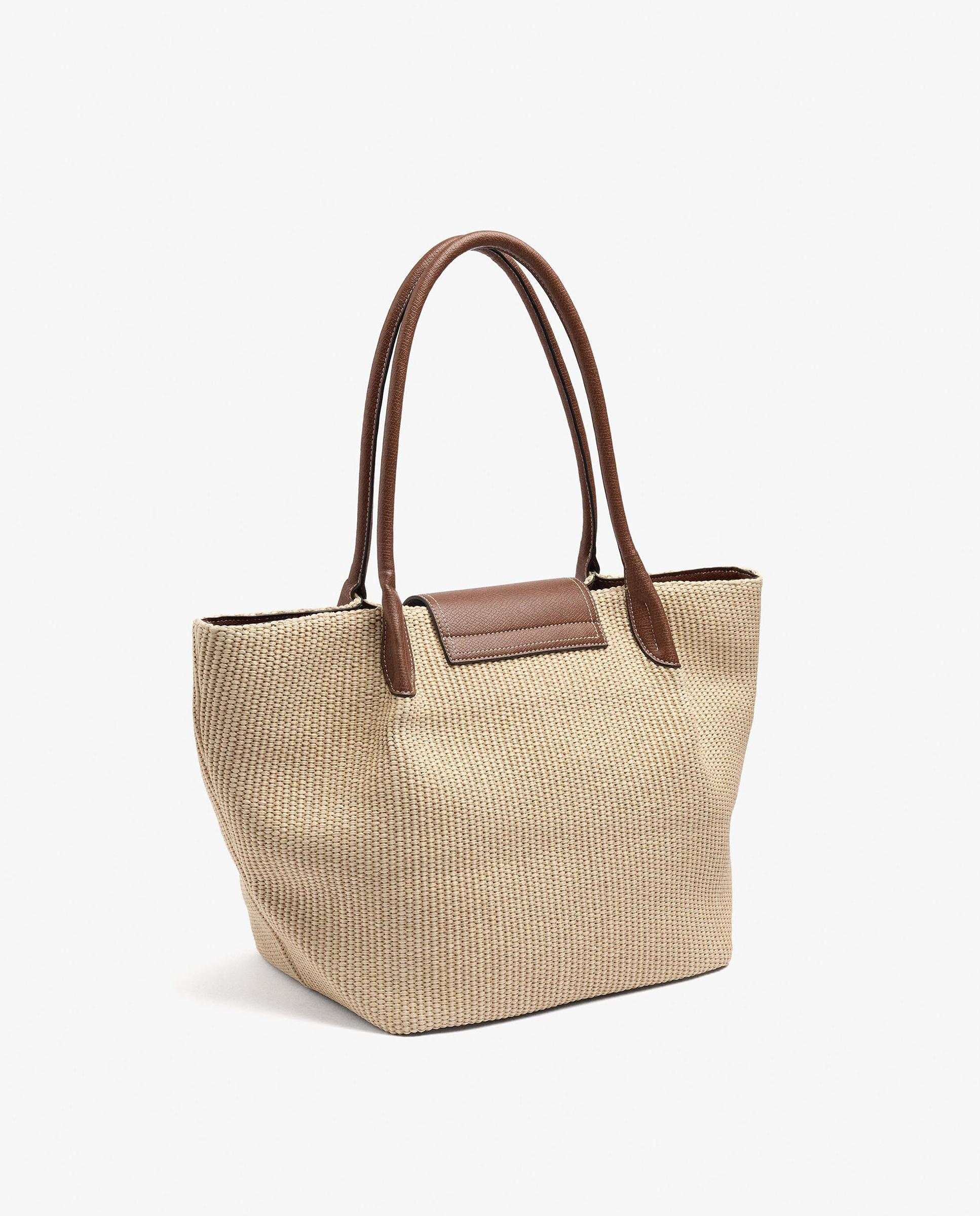 Shopper con cierre imantado en liso - Parfois - Natural Natural-2