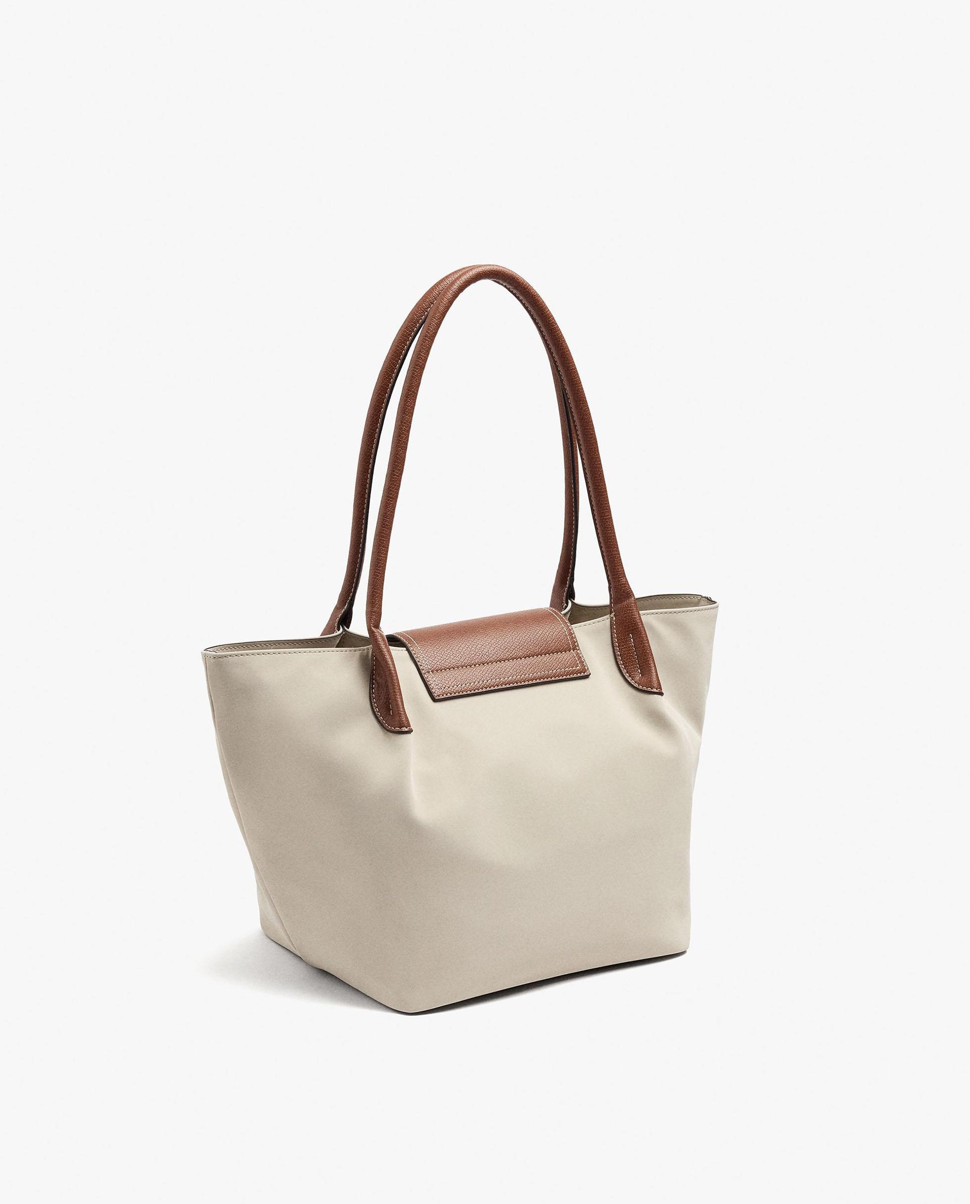 Shopper con cierre imantado en liso - Parfois - Crudo Crudo-2