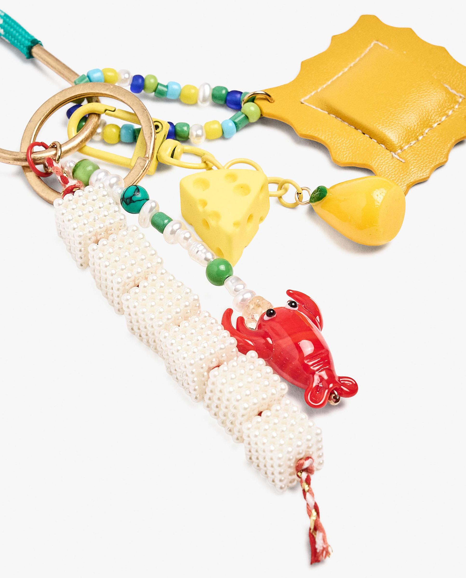 Llavero con charm de cangrejo y cuentas - Parfois - Multicolor Multicolor-3