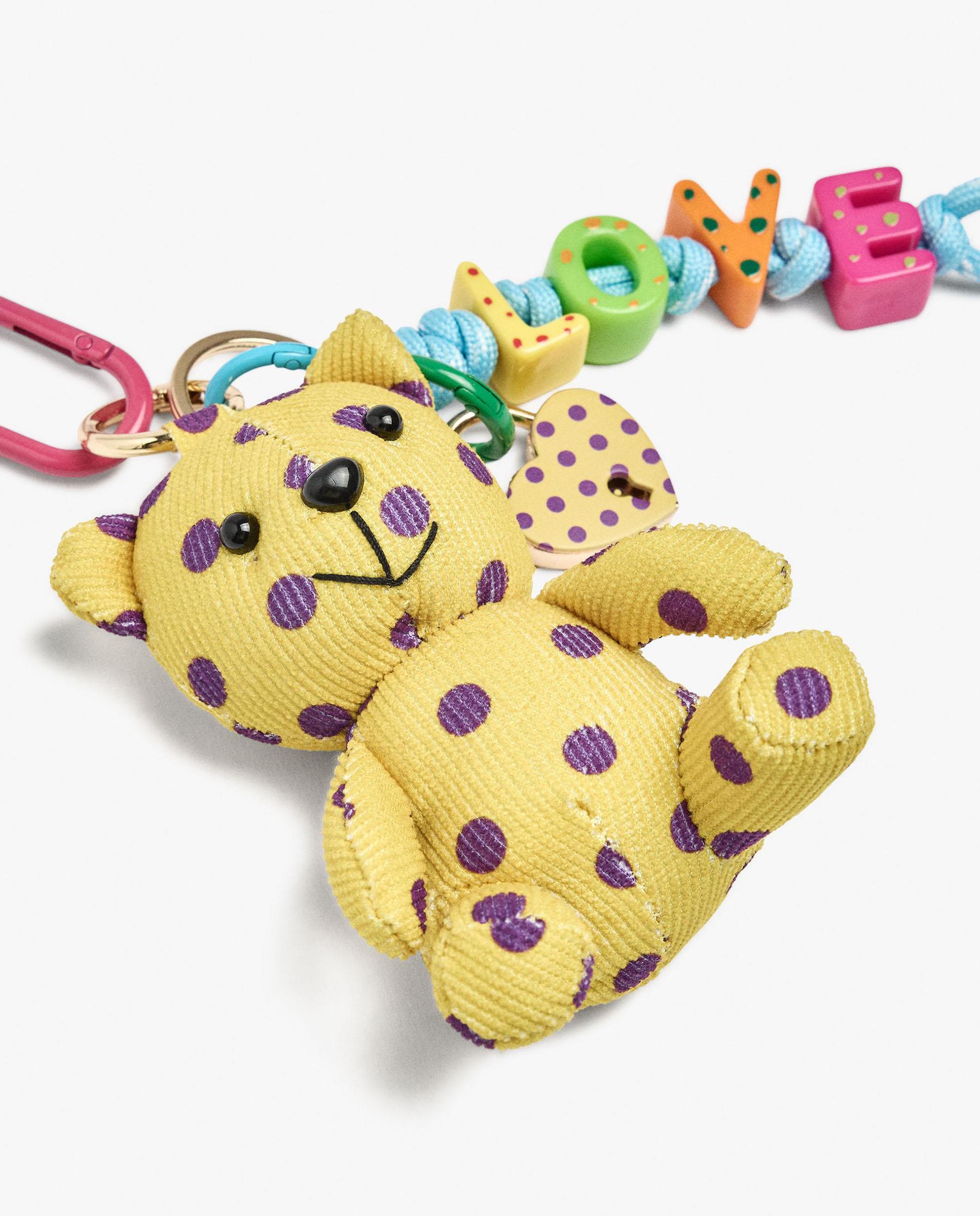 Llavero con charm de oso de lunares - Parfois - Multicolor Multicolor-3