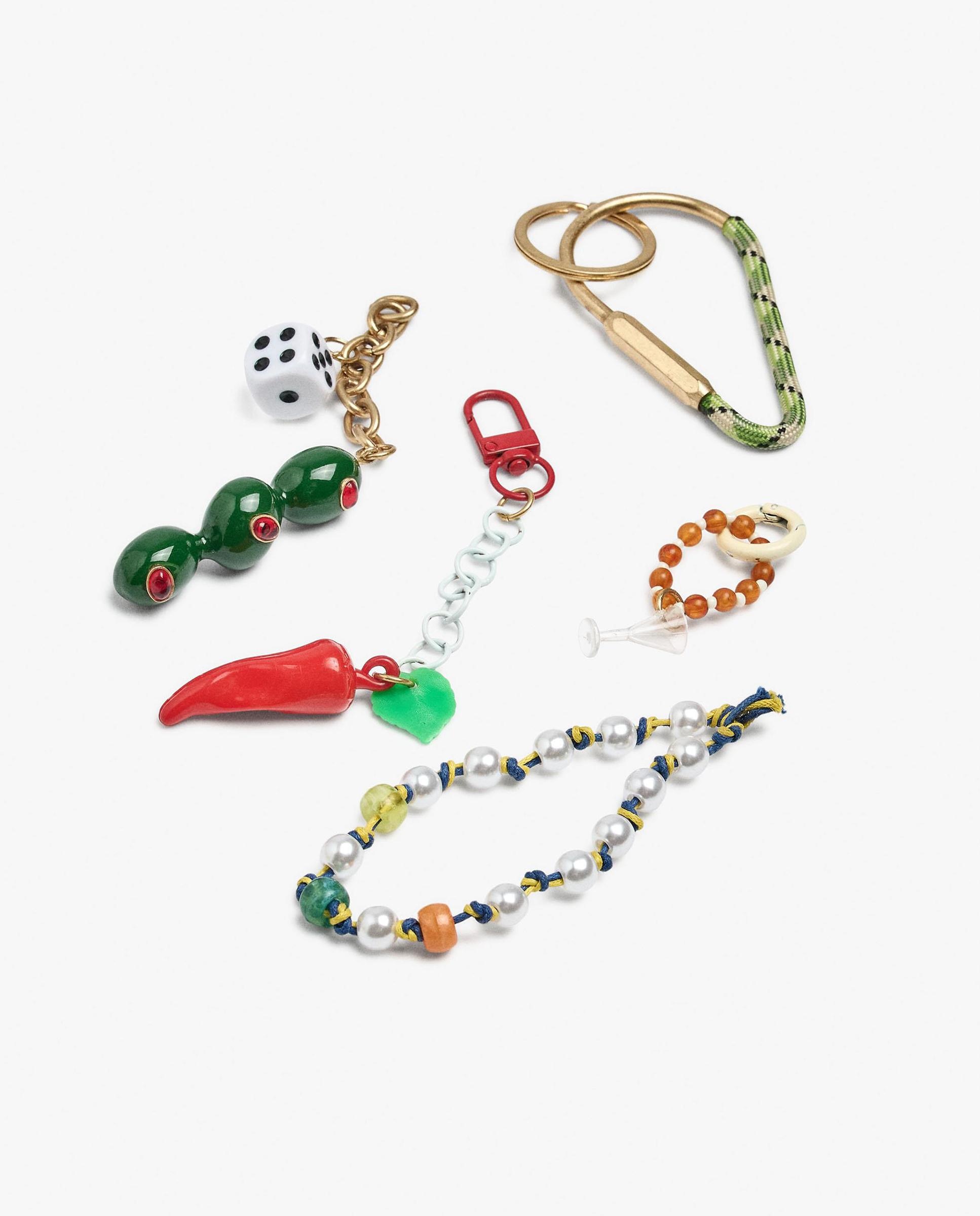 Llavero con charms decorativos y eslabones - Parfois - Multicolor Multicolor-3