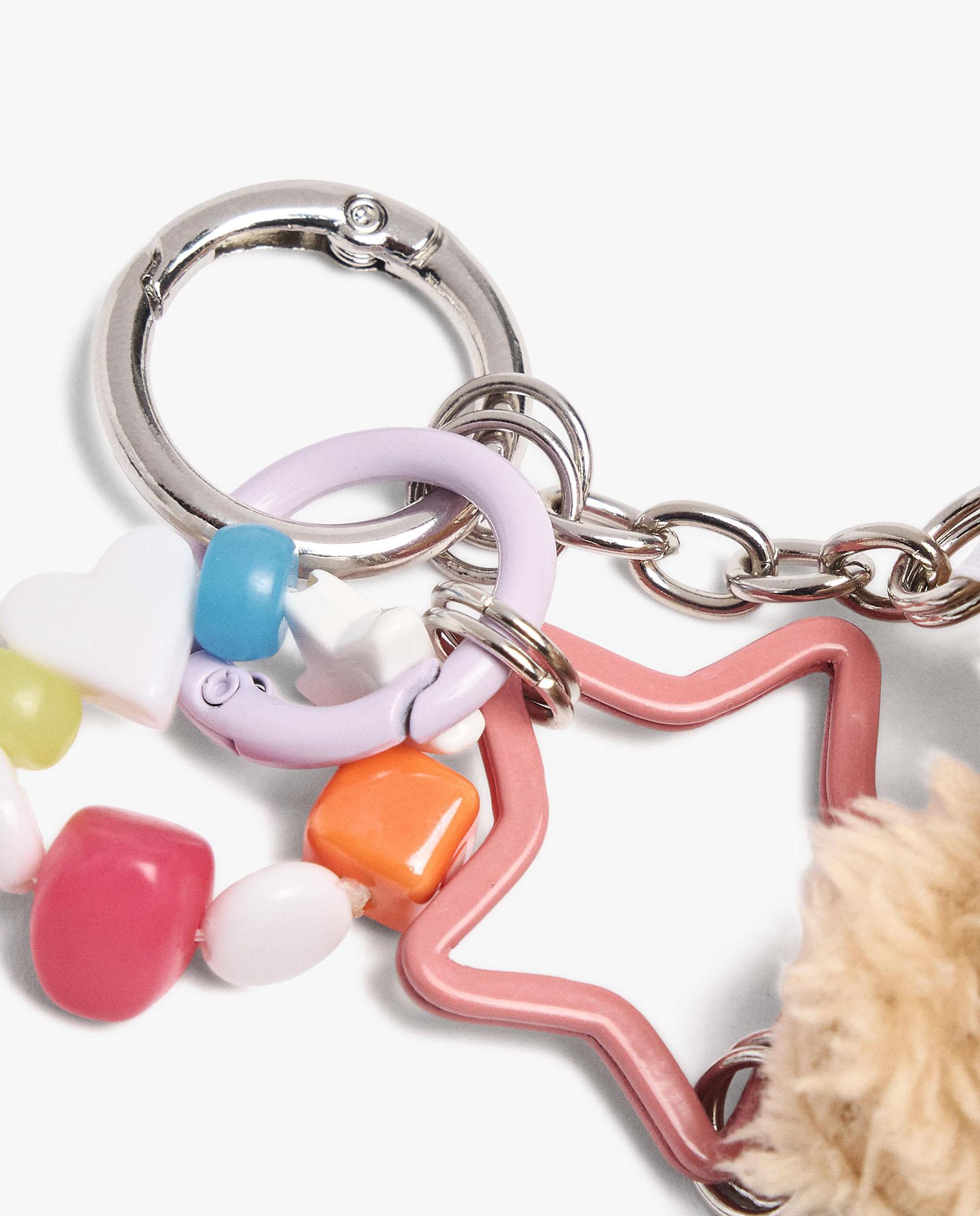 Llavero con charm de oso y cuentas - Parfois - Multicolor Multicolor-2