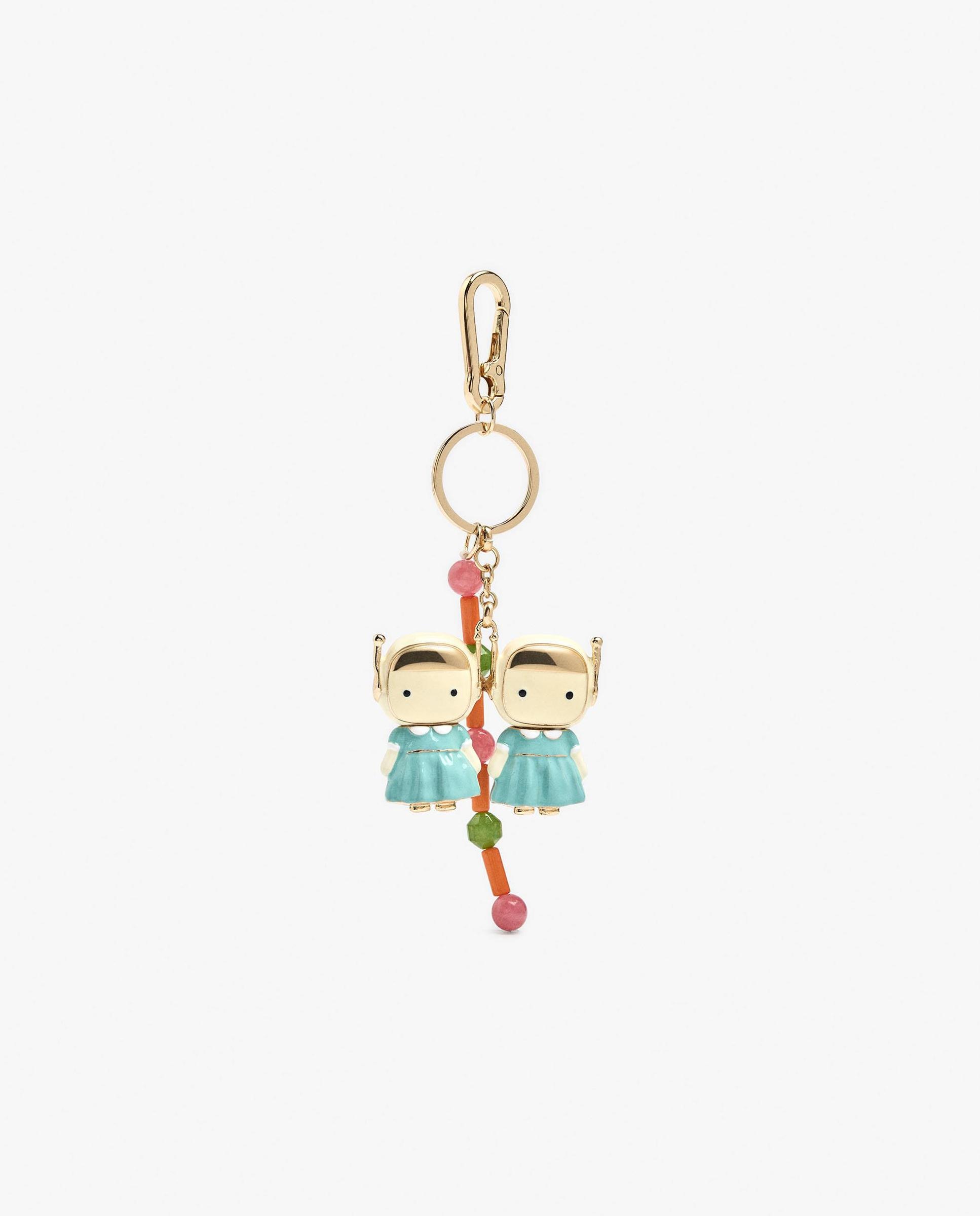Llavero con charm de muñeco y signo del zodiaco géminis - Parfois - Multicolor Multicolor-1