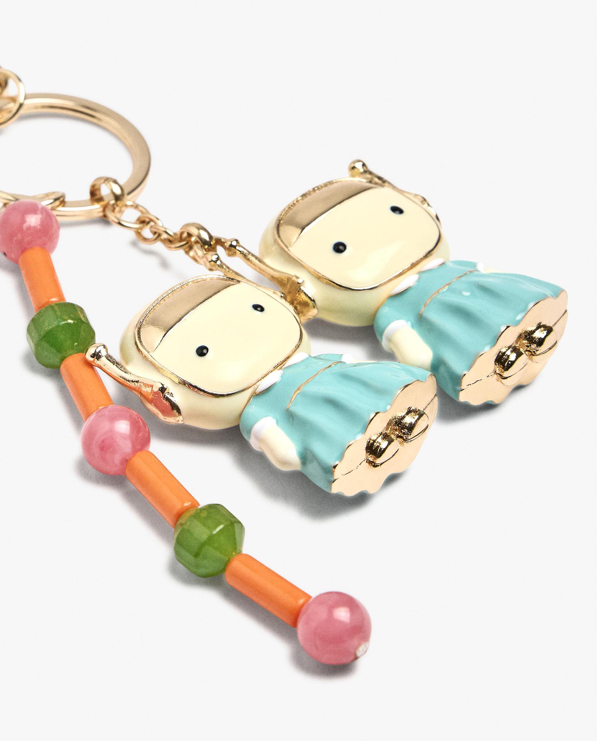 Llavero con charm de muñeco y signo del zodiaco géminis - Parfois - Multicolor Multicolor-3