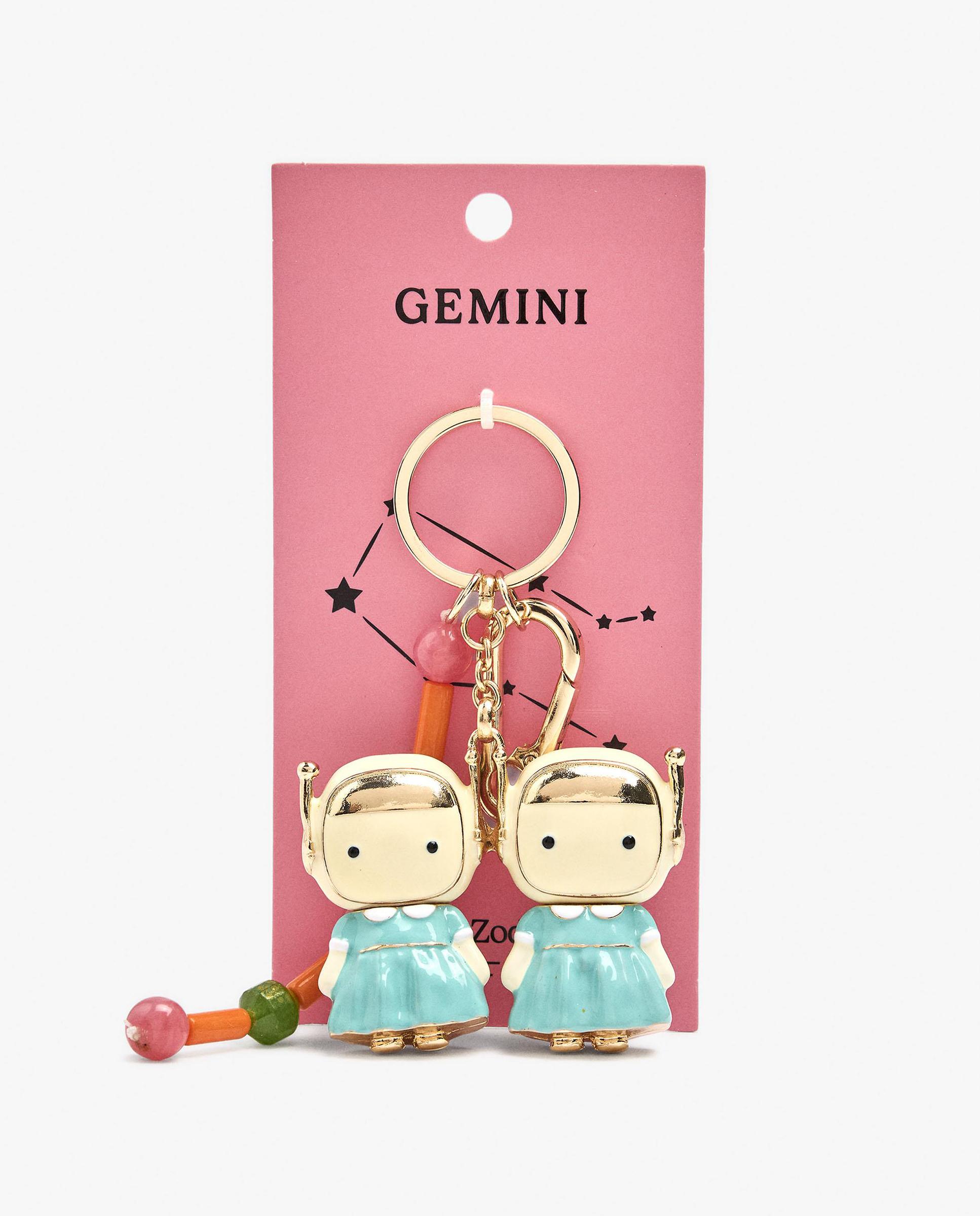 Llavero con charm de muñeco y signo del zodiaco géminis - Parfois - Multicolor Multicolor-4