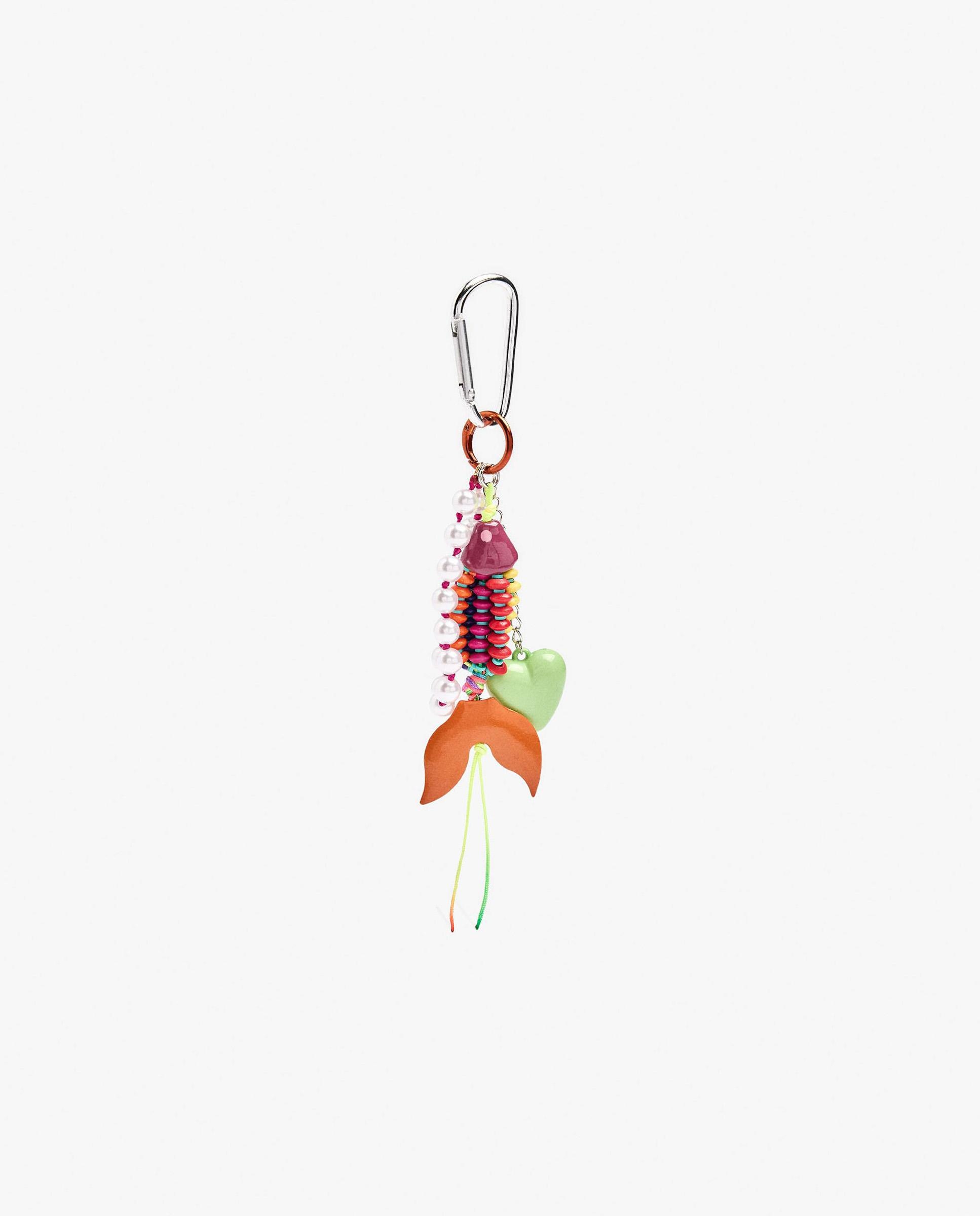 Llavero con charm de raspa de pescado y cuentas - Parfois - Multicolor Multicolor-1