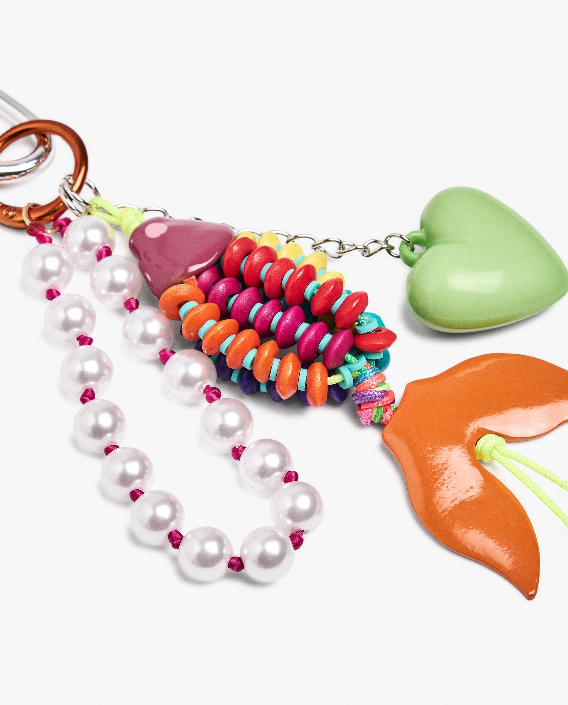 Llavero con charm de raspa de pescado y cuentas - Parfois - Multicolor Multicolor-3