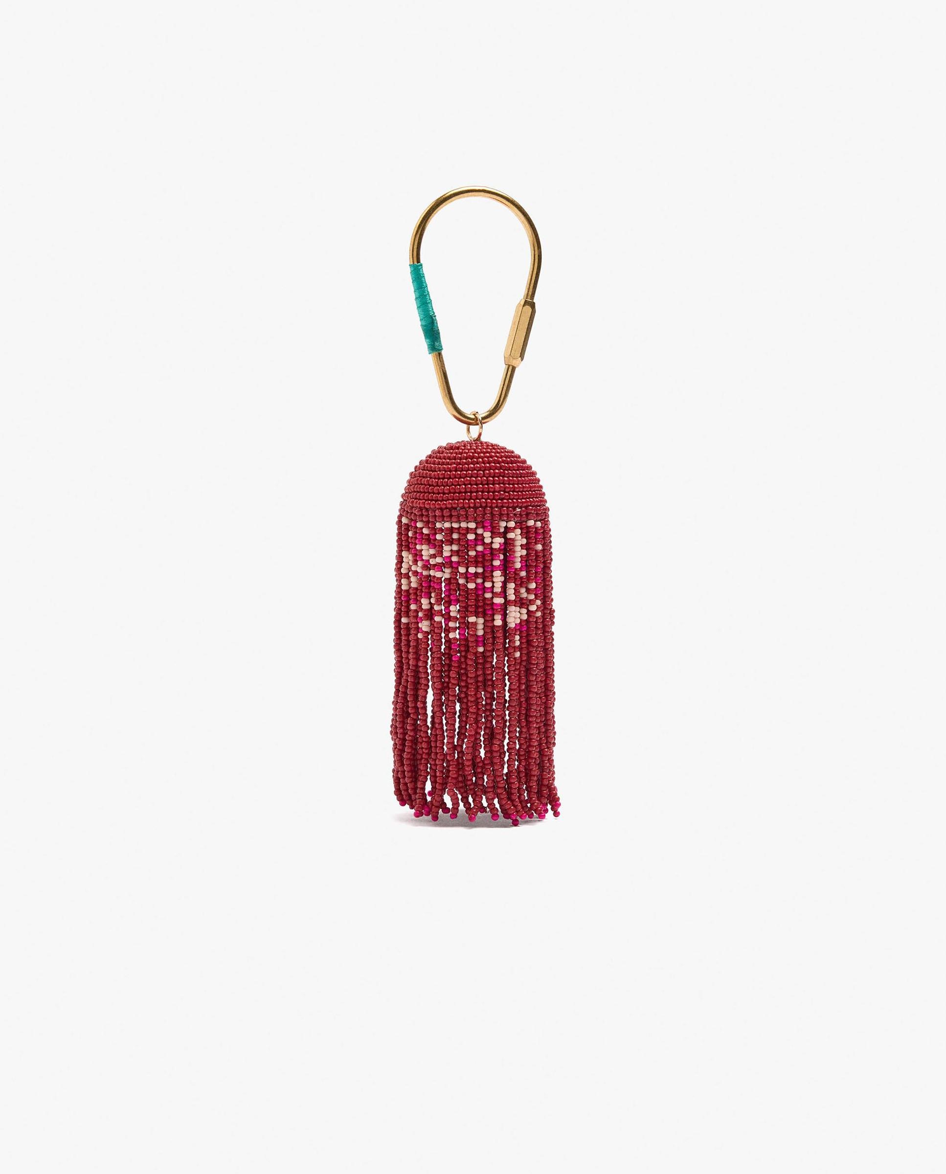 Llavero con charm redondeado de abalorios - Parfois - Rojo Rojo-1