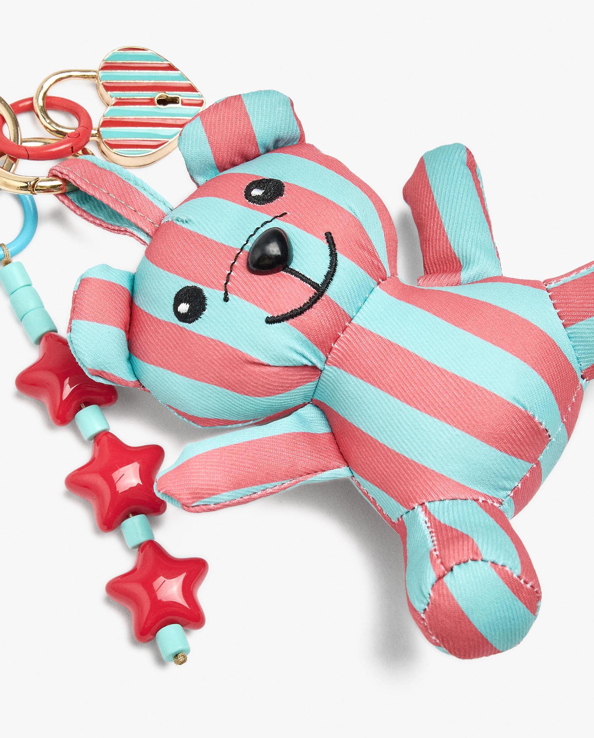 Llavero con charm de oso de rayas - Parfois - Multicolor Multicolor-3