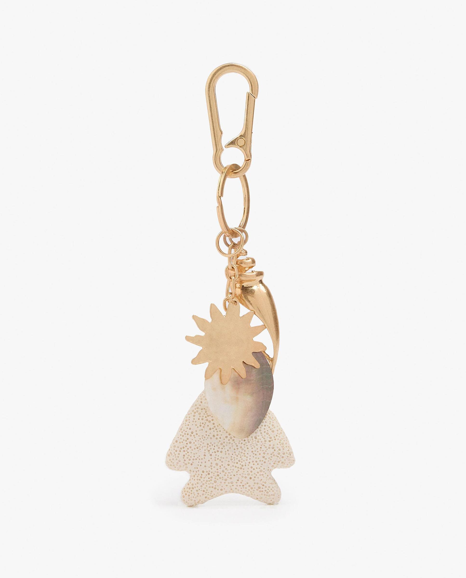 Llavero con charm de abalorios de mar y cuentas - Parfois - Oro Oro-1