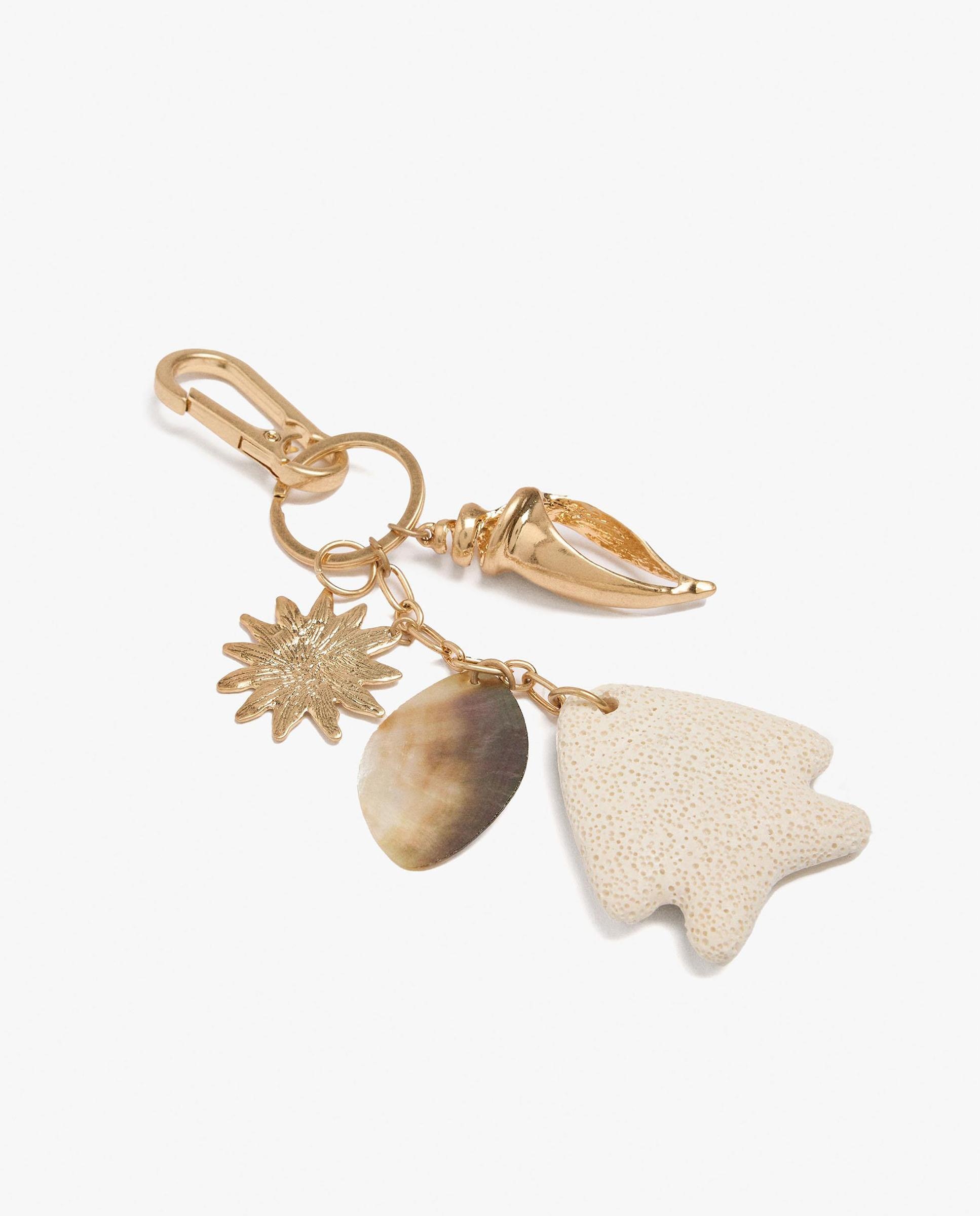 Llavero con charm de abalorios de mar y cuentas - Parfois - Oro Oro-2