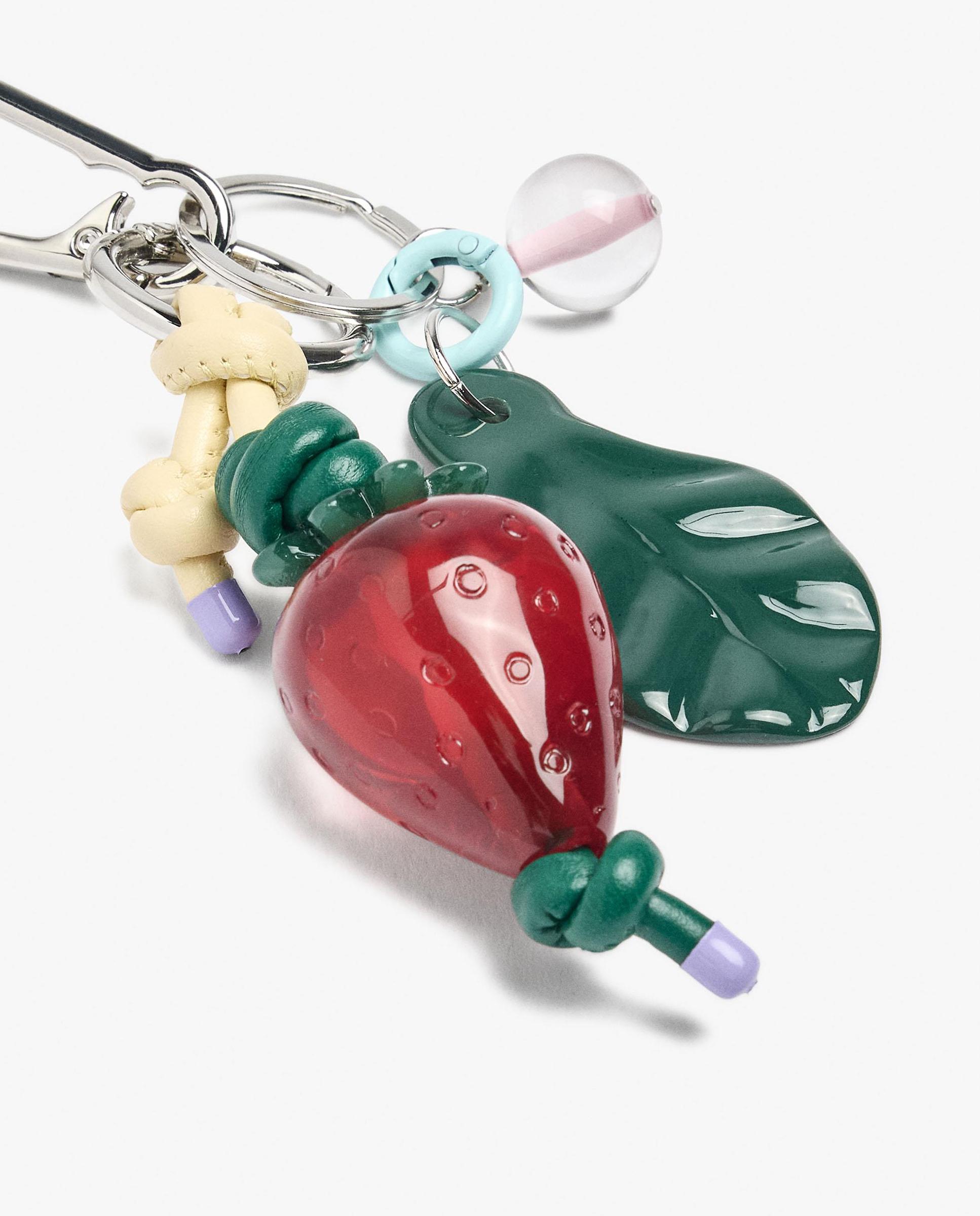 Llavero con charm y abalorio de fresa - Parfois - Multicolor Multicolor-3