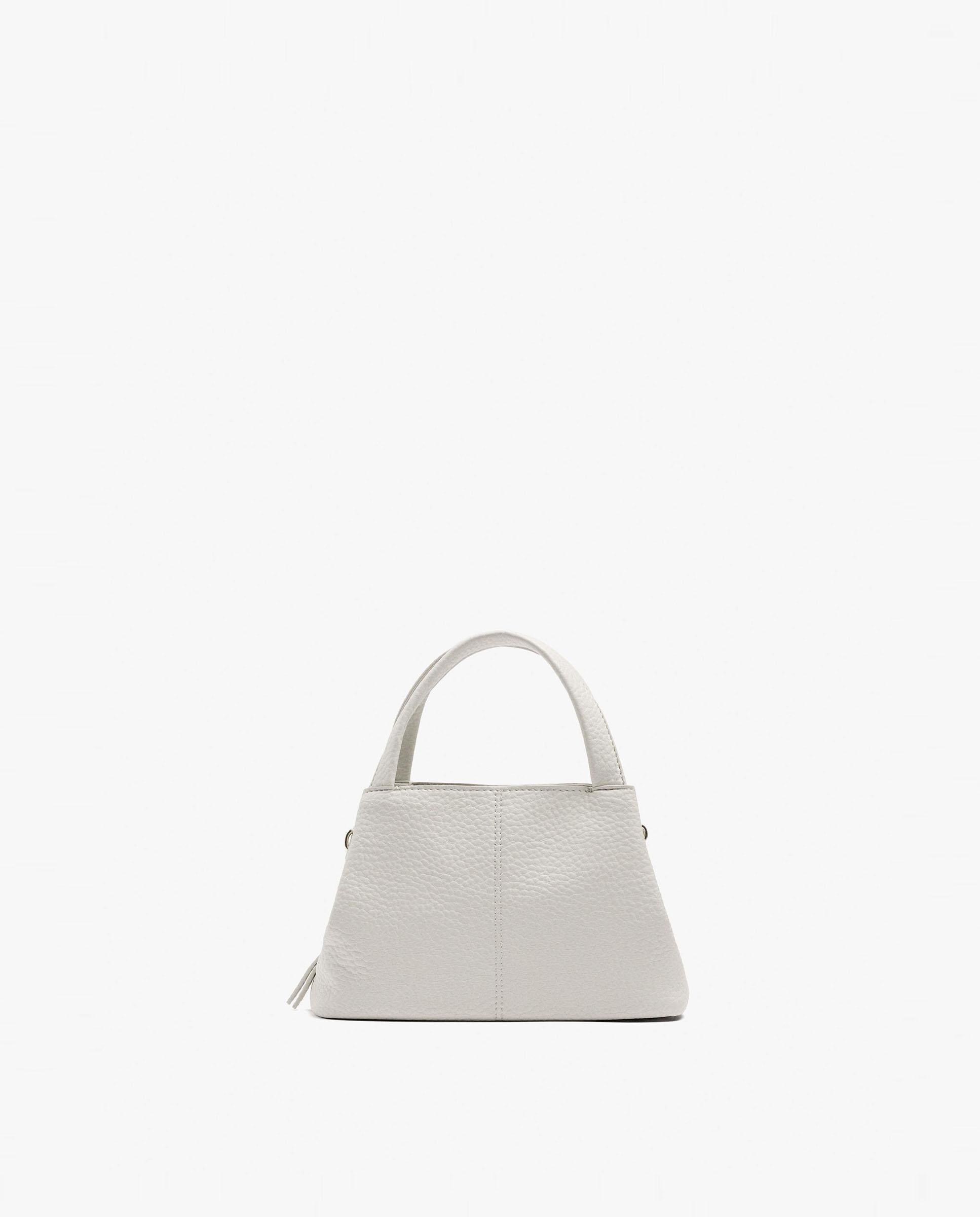 Bolso de mano estilo tote convertible a bandolera con cierre de cremallera en liso - Parfois - Crudo Crudo-1