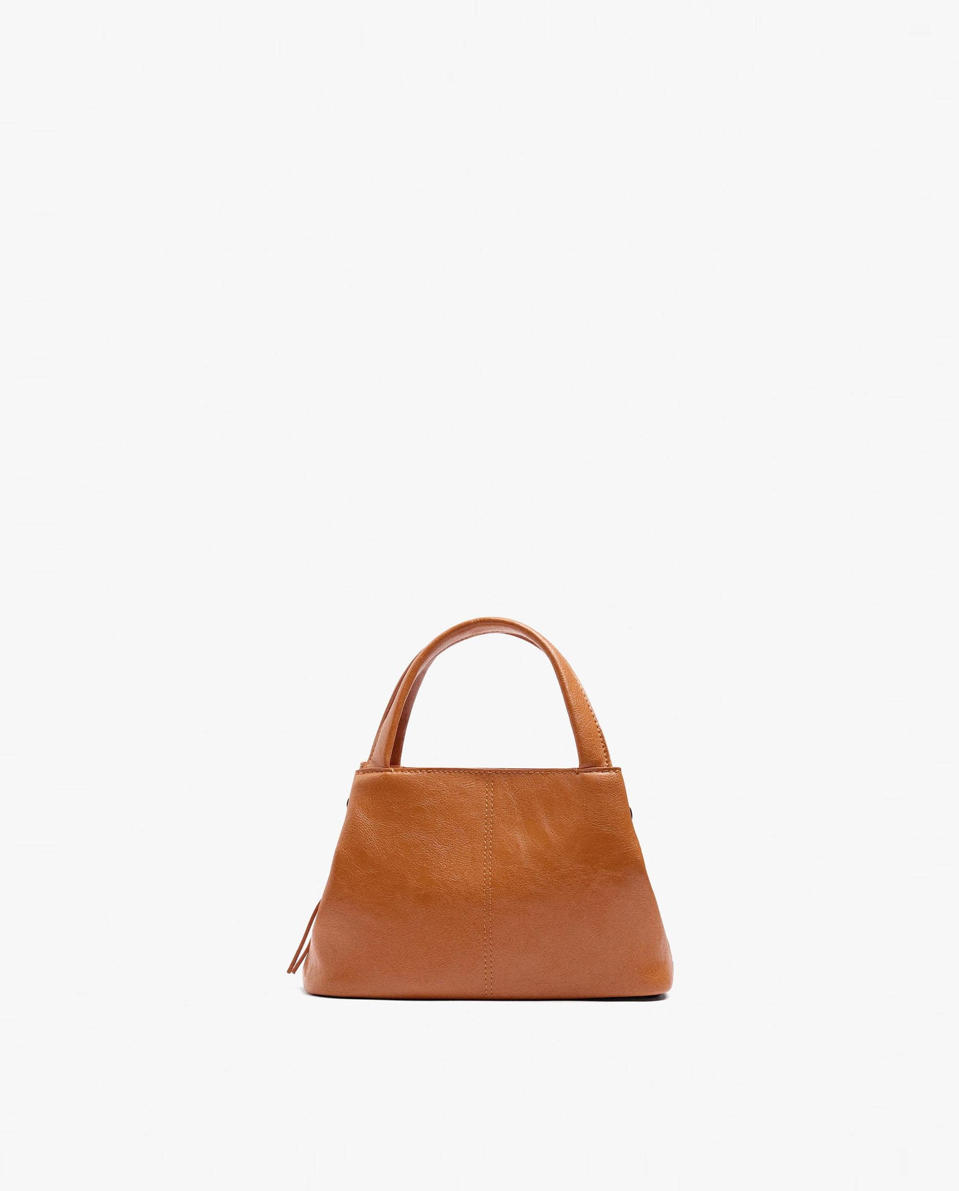 Bolso de mano estilo tote convertible a bandolera con cierre de cremallera en liso - Parfois - Naranja Naranja-1
