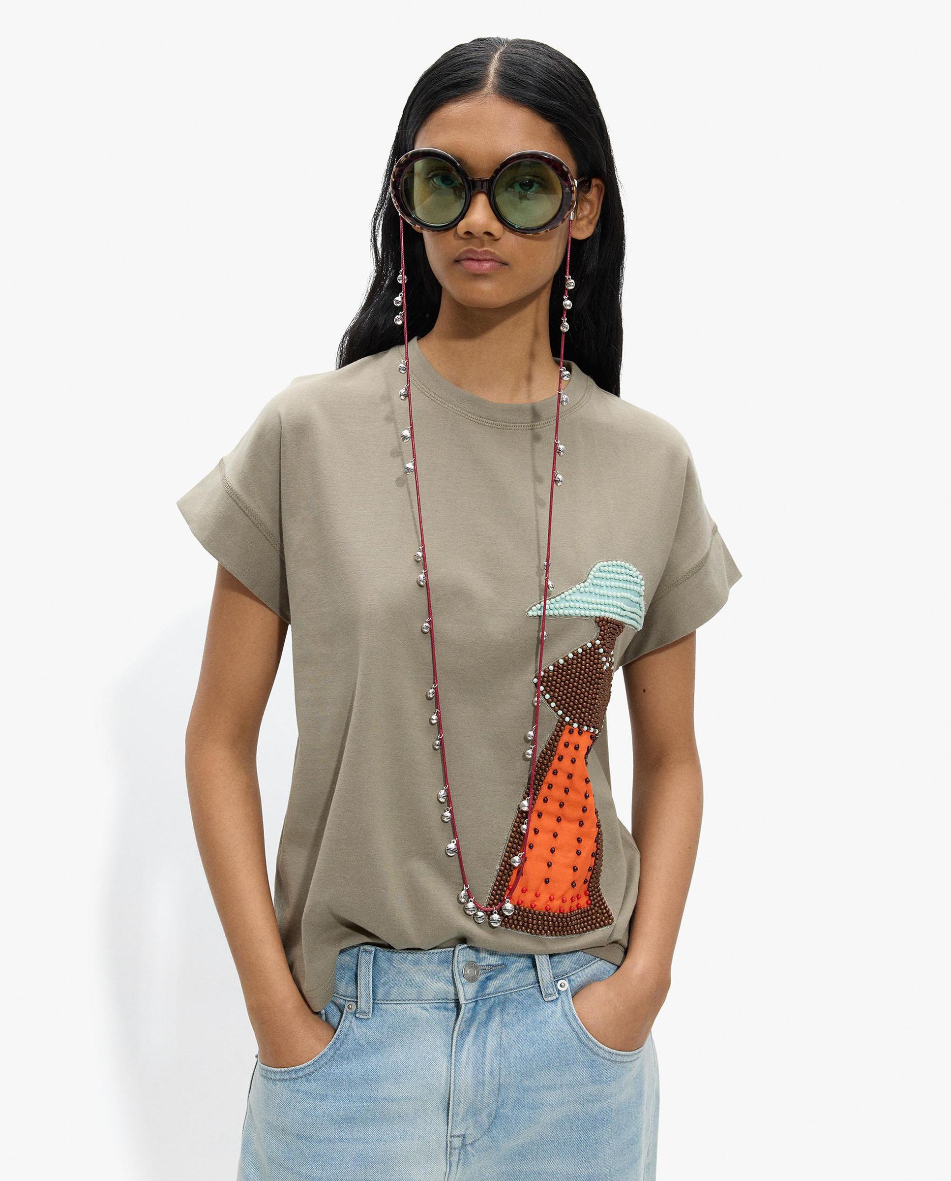 Parfois - Camiseta de mujer 100% algodón de manga corta.