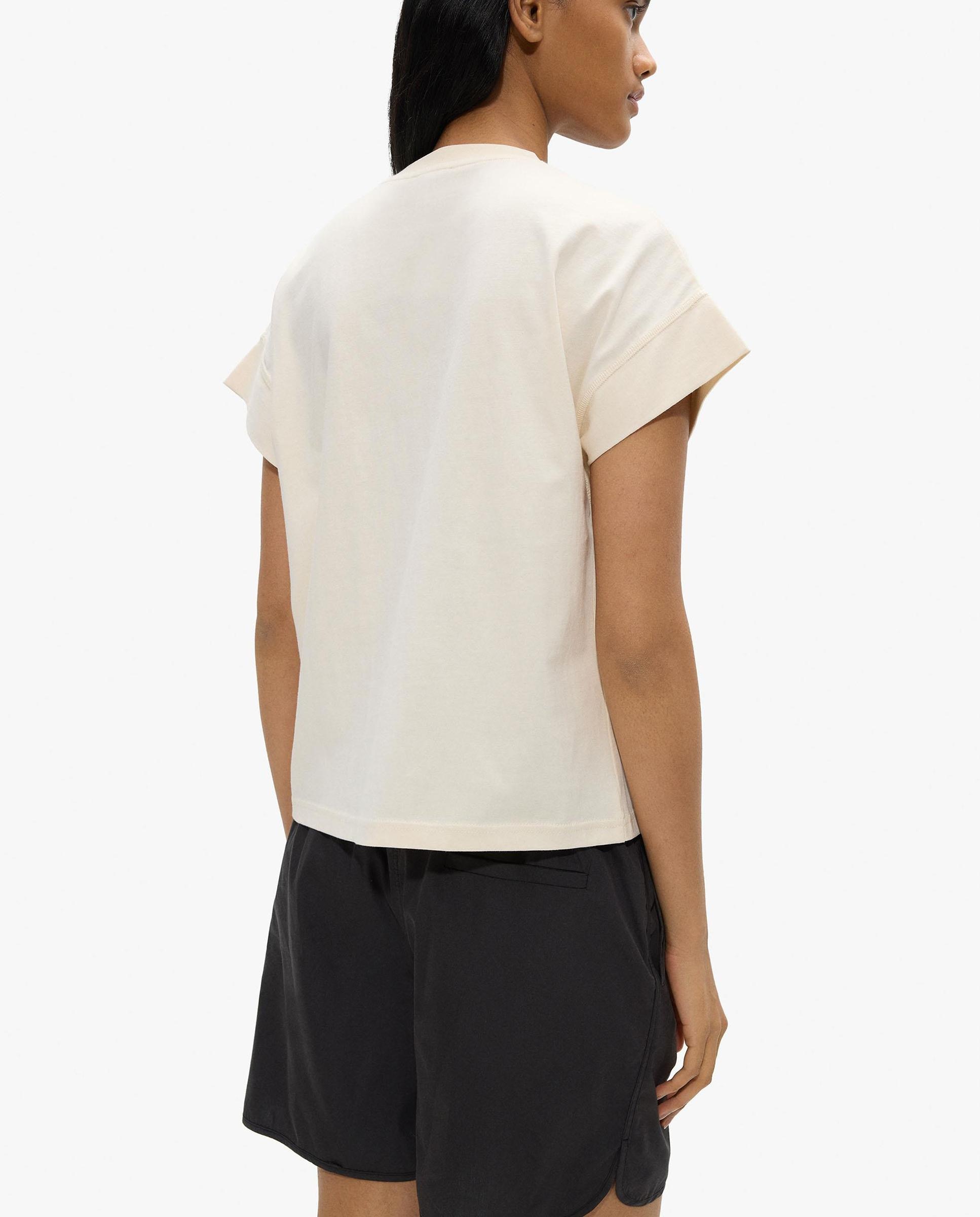 Camiseta de mujer 100% algodón de manga corta con dibujo frontal - Parfois - Blanco Blanco-4