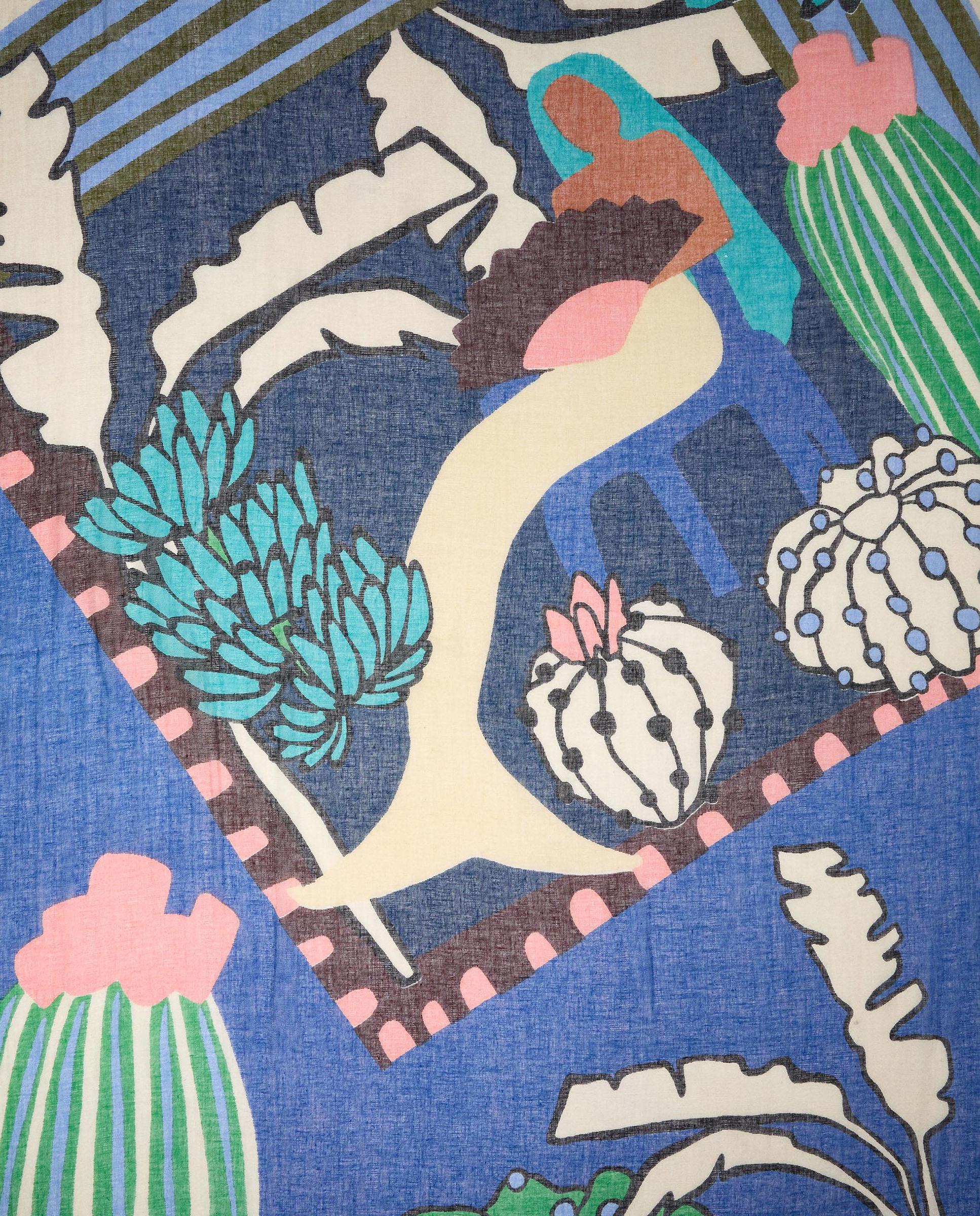 Pañuelo 100% algodón con pespuntes y estampados - Parfois - Azul Azul-2