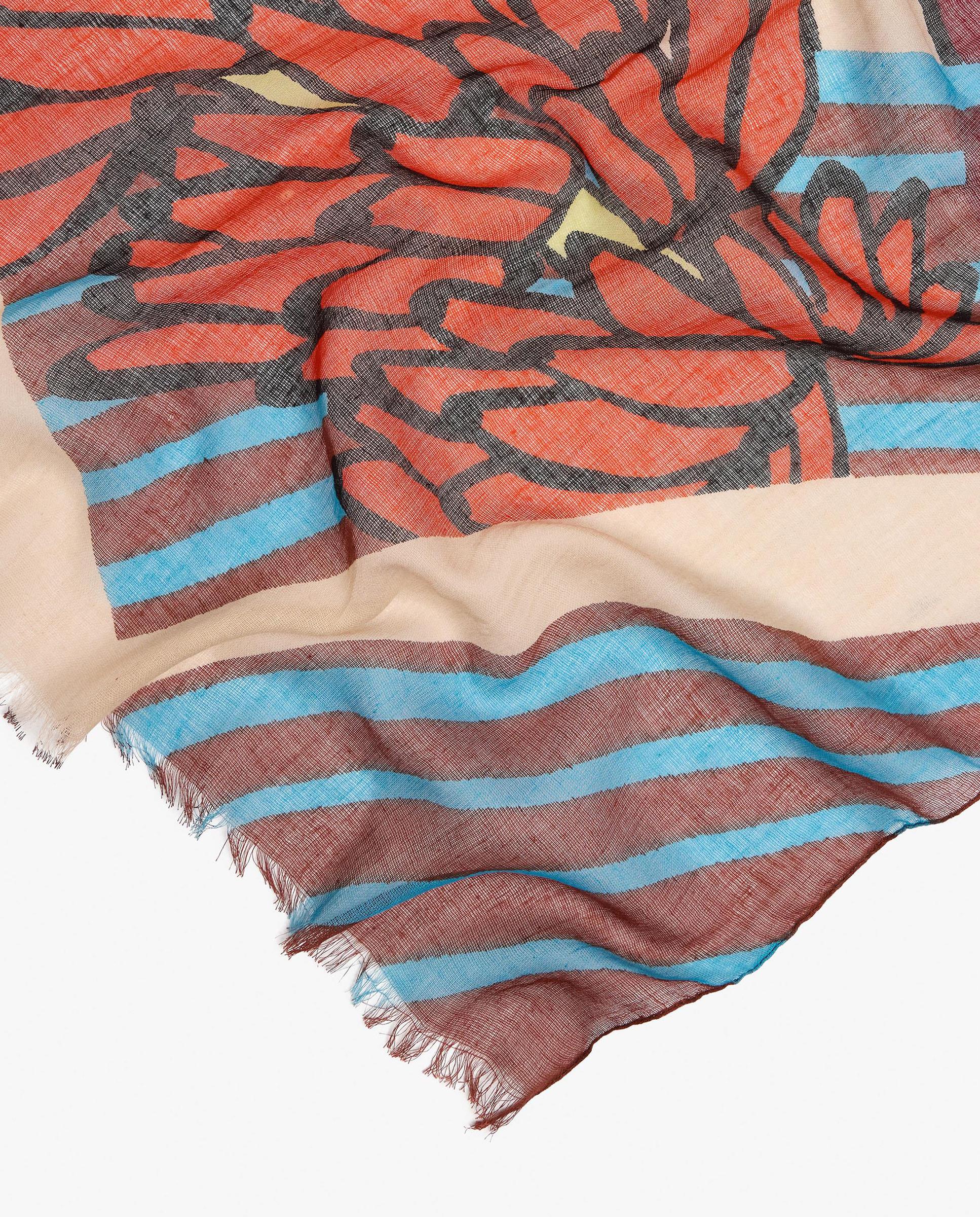 Pañuelo 100% algodón con pespuntes y estampados - Parfois - Burdeos Burdeos-3