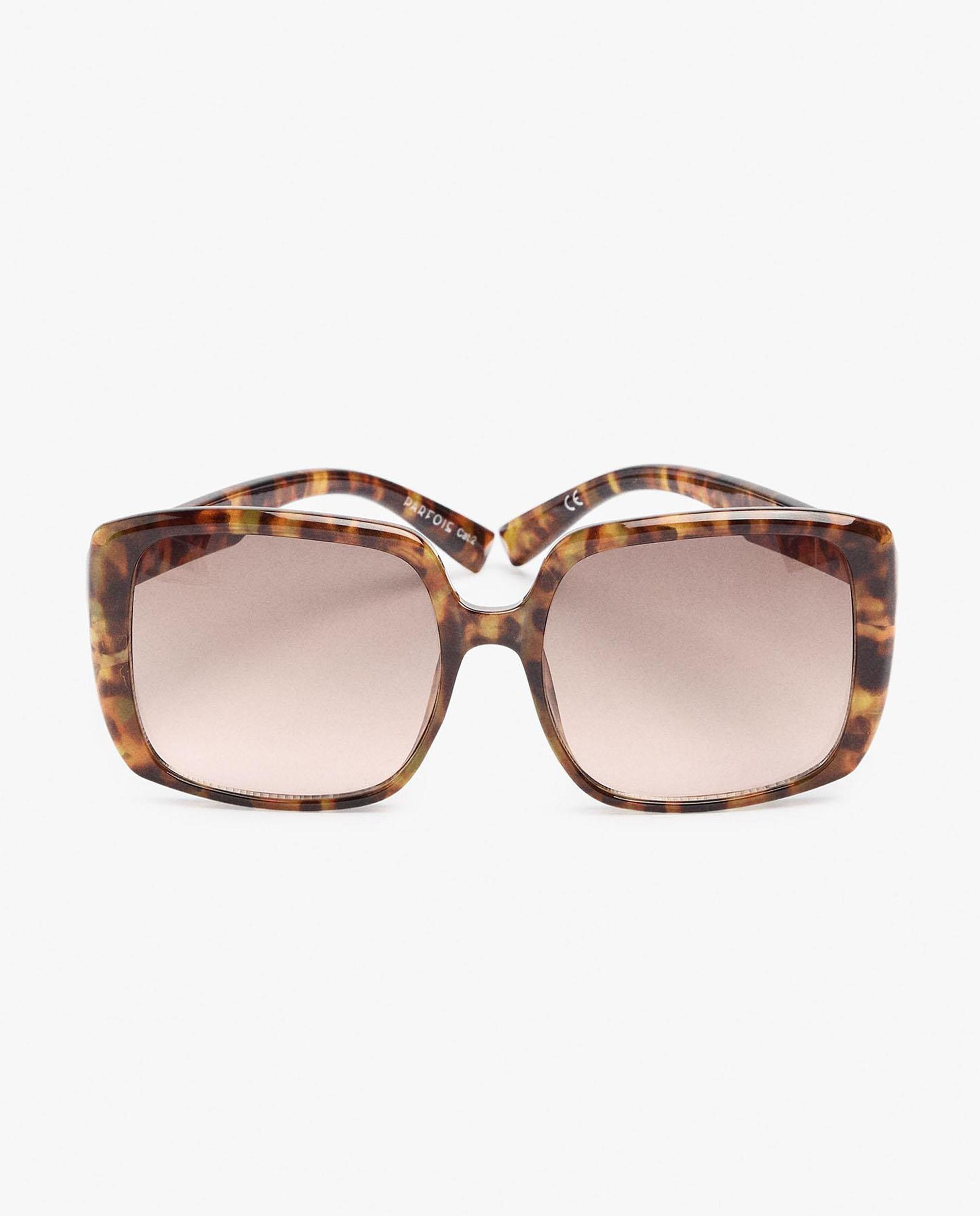 Gafas de sol de mujer parfois con protección uv y forma rectangular con estampado animal print - Marrón Marrón-1