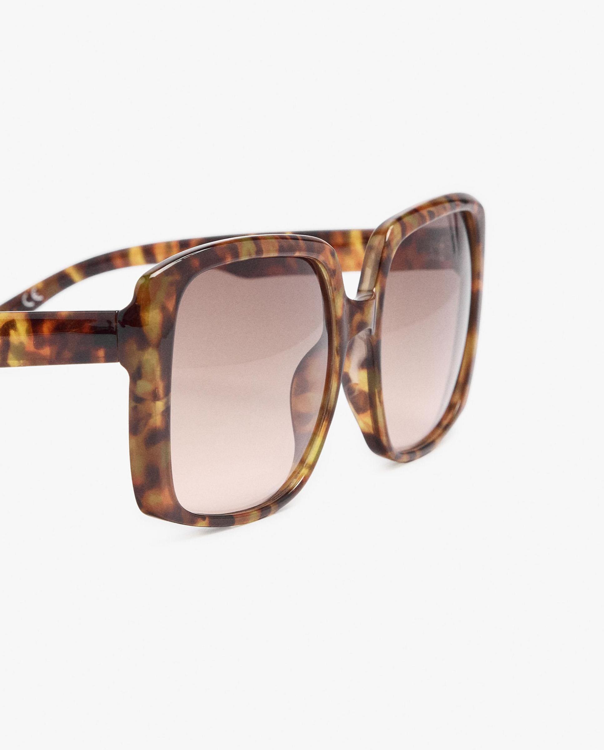 Gafas de sol de mujer parfois con protección uv y forma rectangular con estampado animal print - Marrón Marrón-3