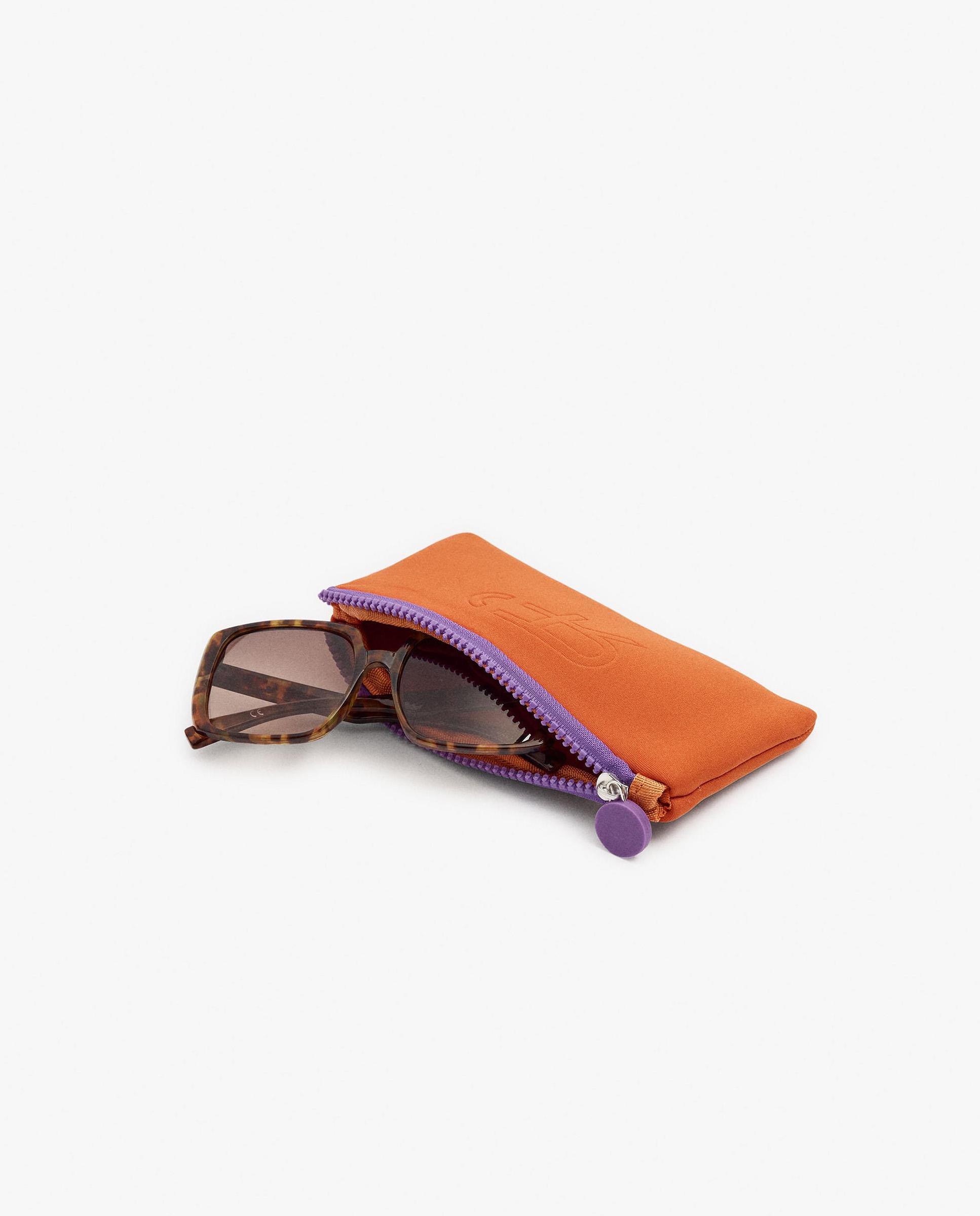 Gafas de sol de mujer parfois con protección uv y forma rectangular con estampado animal print - Marrón Marrón-4