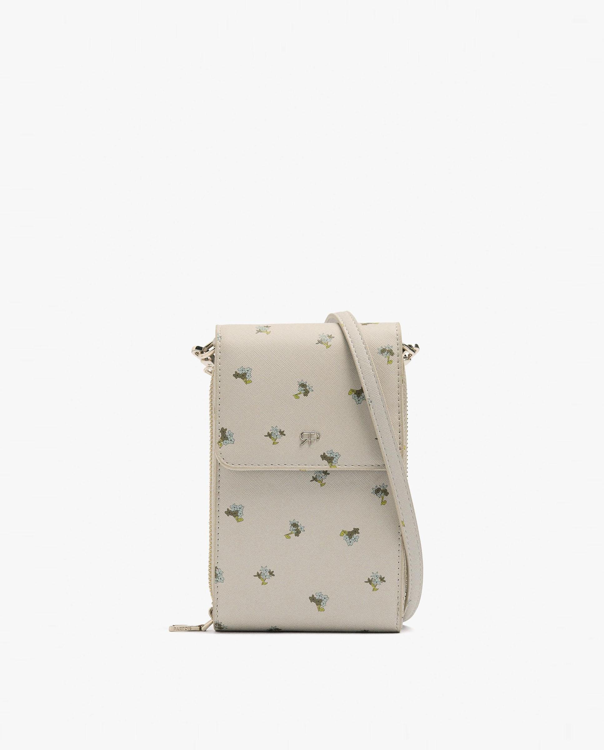 Bolso para móvil convertible a bandolera con cierre de cremallera y estampado floral - Parfois - Beige Beige-1