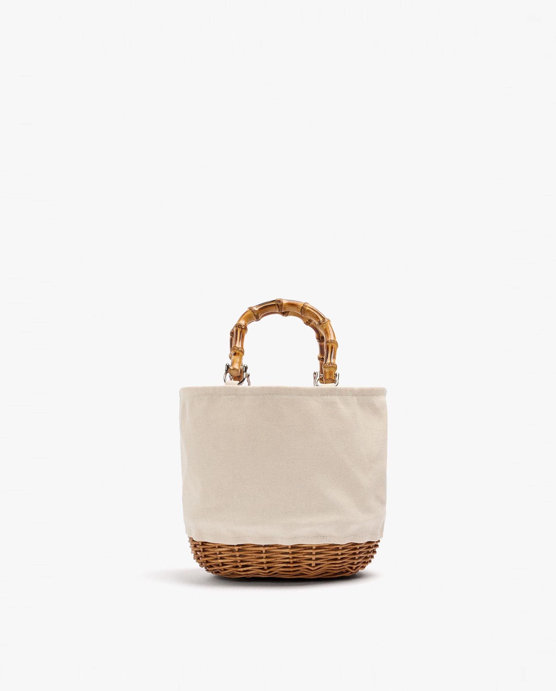 Bolso de mano estilo tote abierto estilo rafia en liso - Parfois - Natural Natural-1