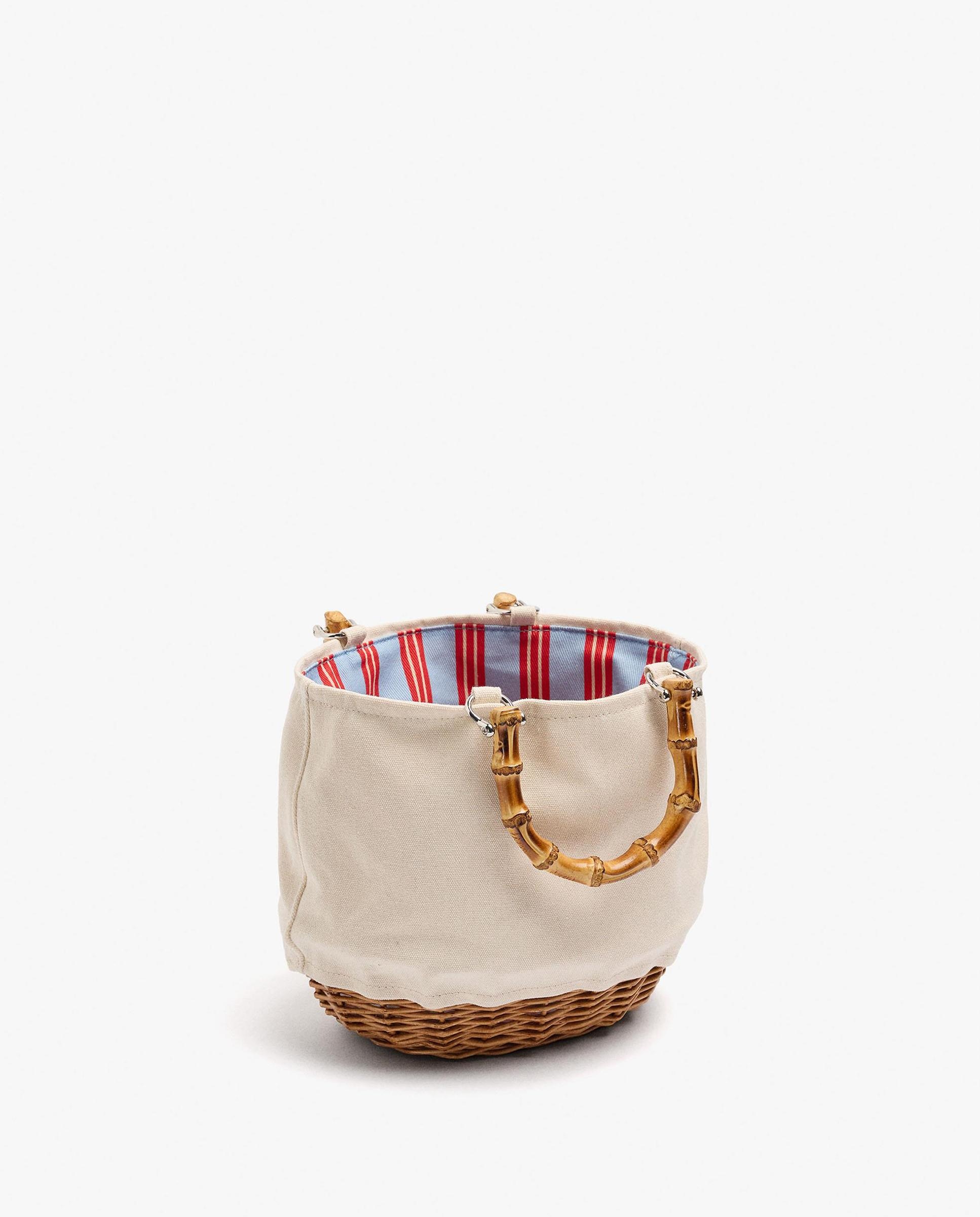 Bolso de mano estilo tote abierto estilo rafia en liso - Parfois - Natural Natural-2