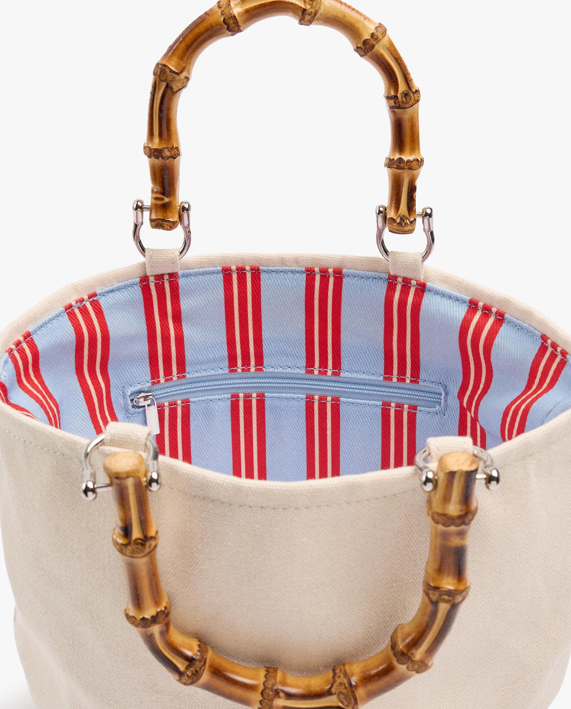 Bolso de mano estilo tote abierto estilo rafia en liso - Parfois - Natural Natural-4