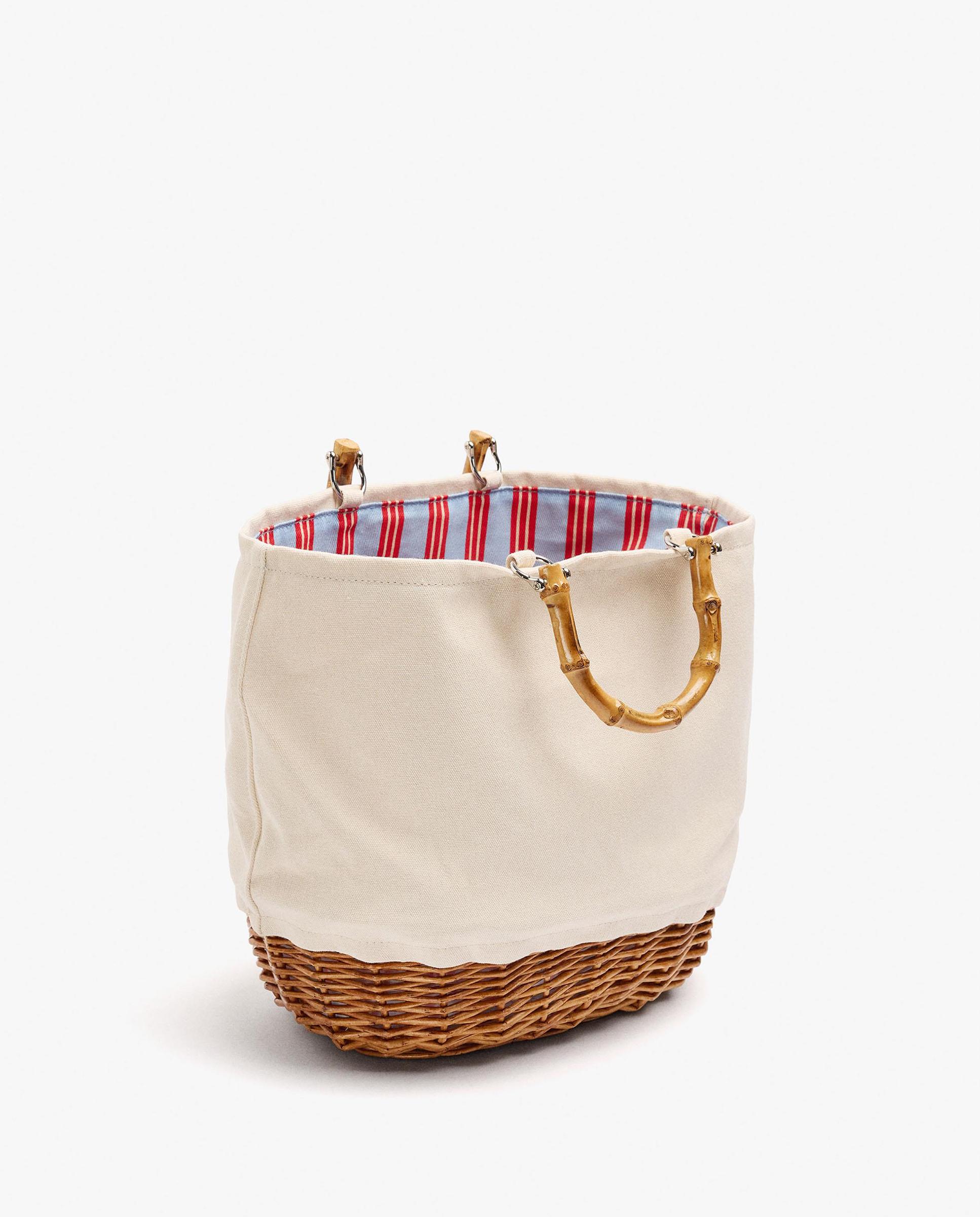 Bolso de mano estilo tote abierto estilo rafia - Parfois - Natural Natural-2