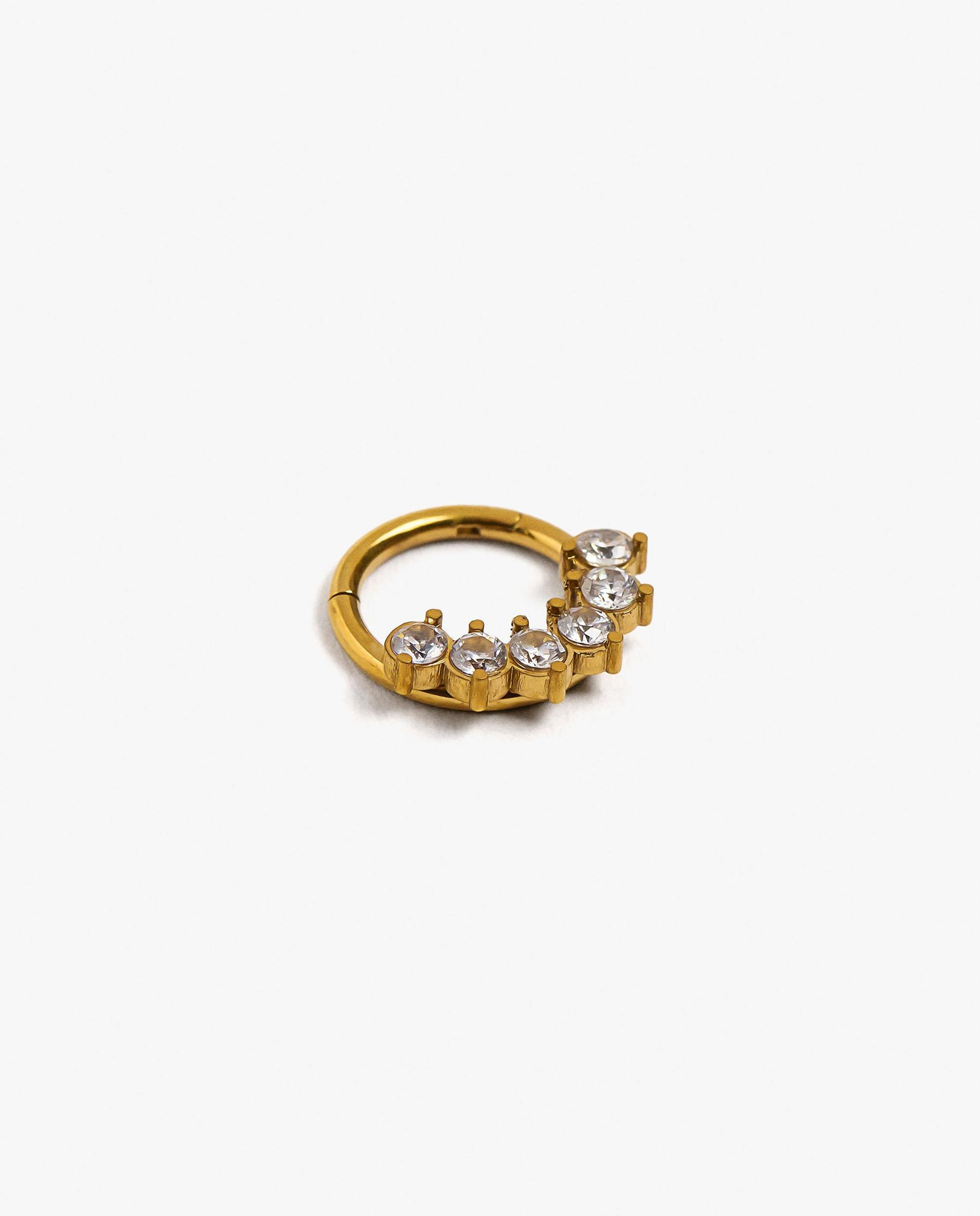 Piercing de acero inoxidable con circonitas - Parfois - Blanco Blanco-2
