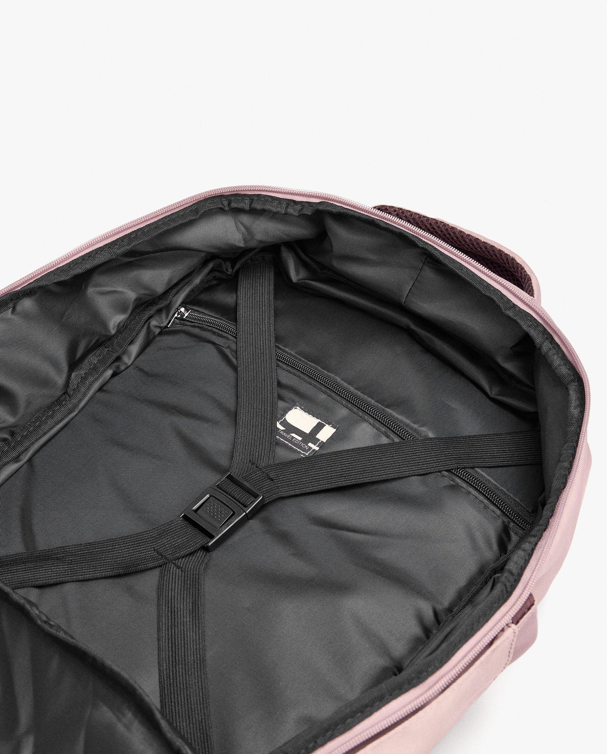 Mochila de mujer con varios compartimentos y cierre de cremallera en liso - Parfois - Rosa Rosa-7