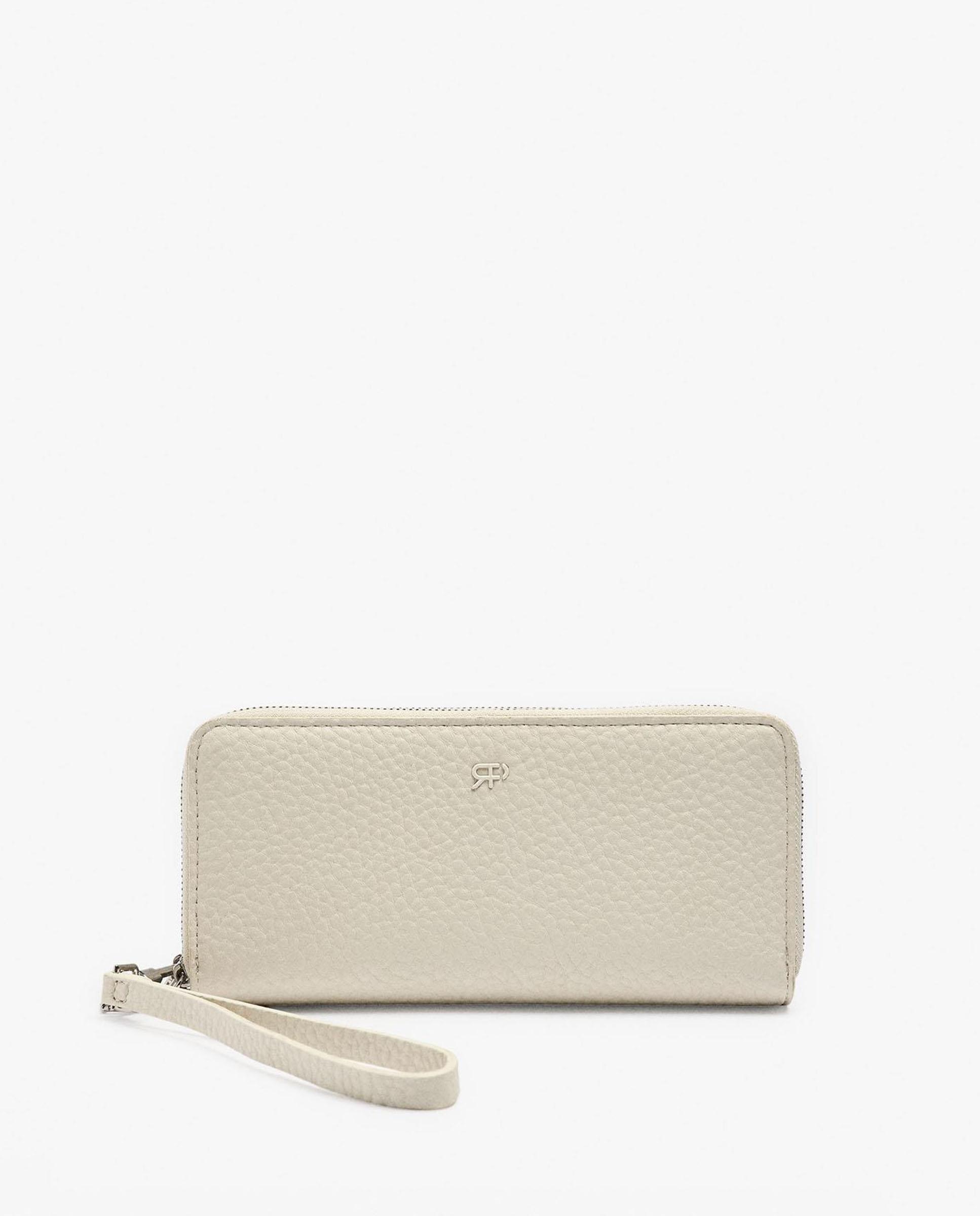Cartera de mujer grande con cierre de cremallera en liso - Parfois - Crudo Crudo-1