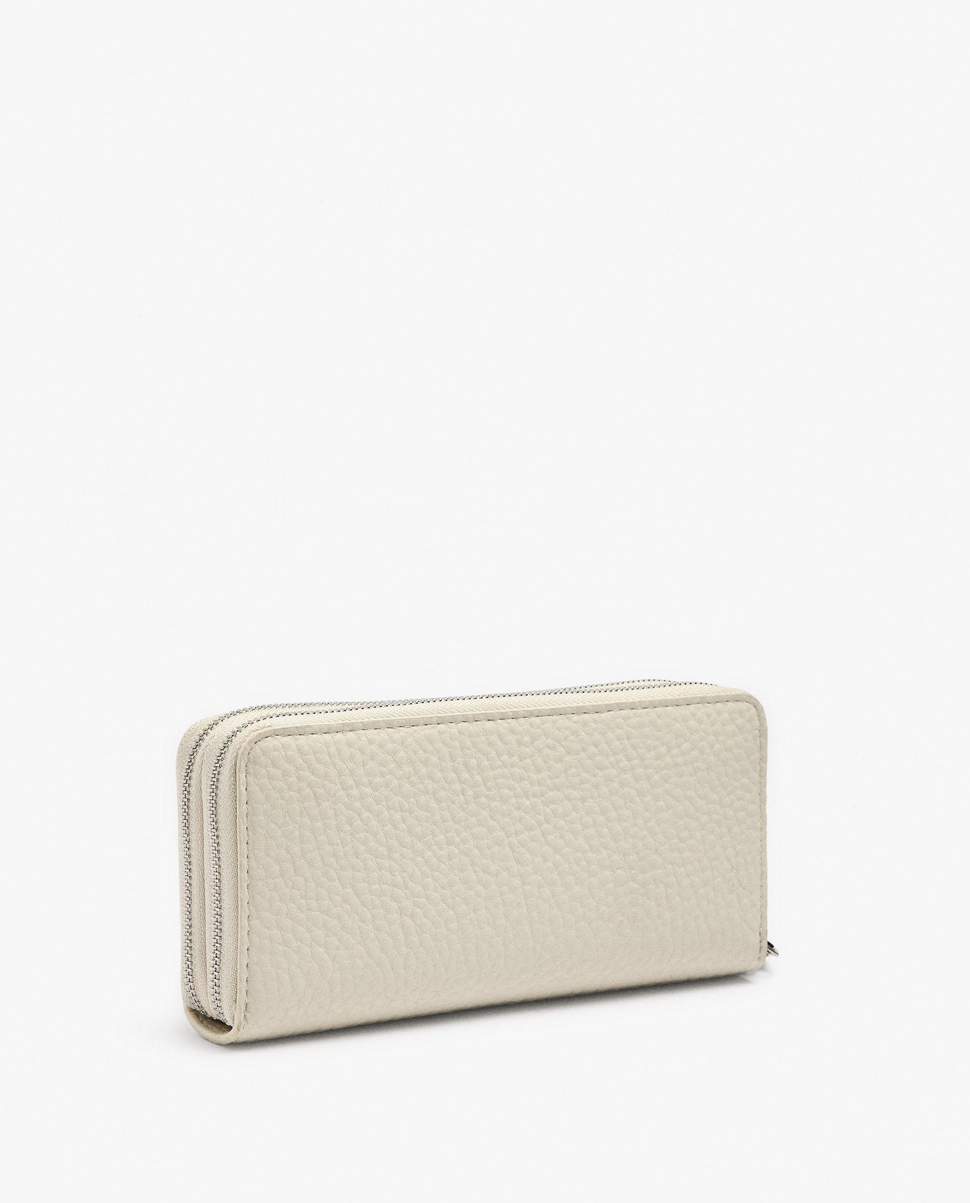 Cartera de mujer grande con cierre de cremallera en liso - Parfois - Crudo Crudo-2