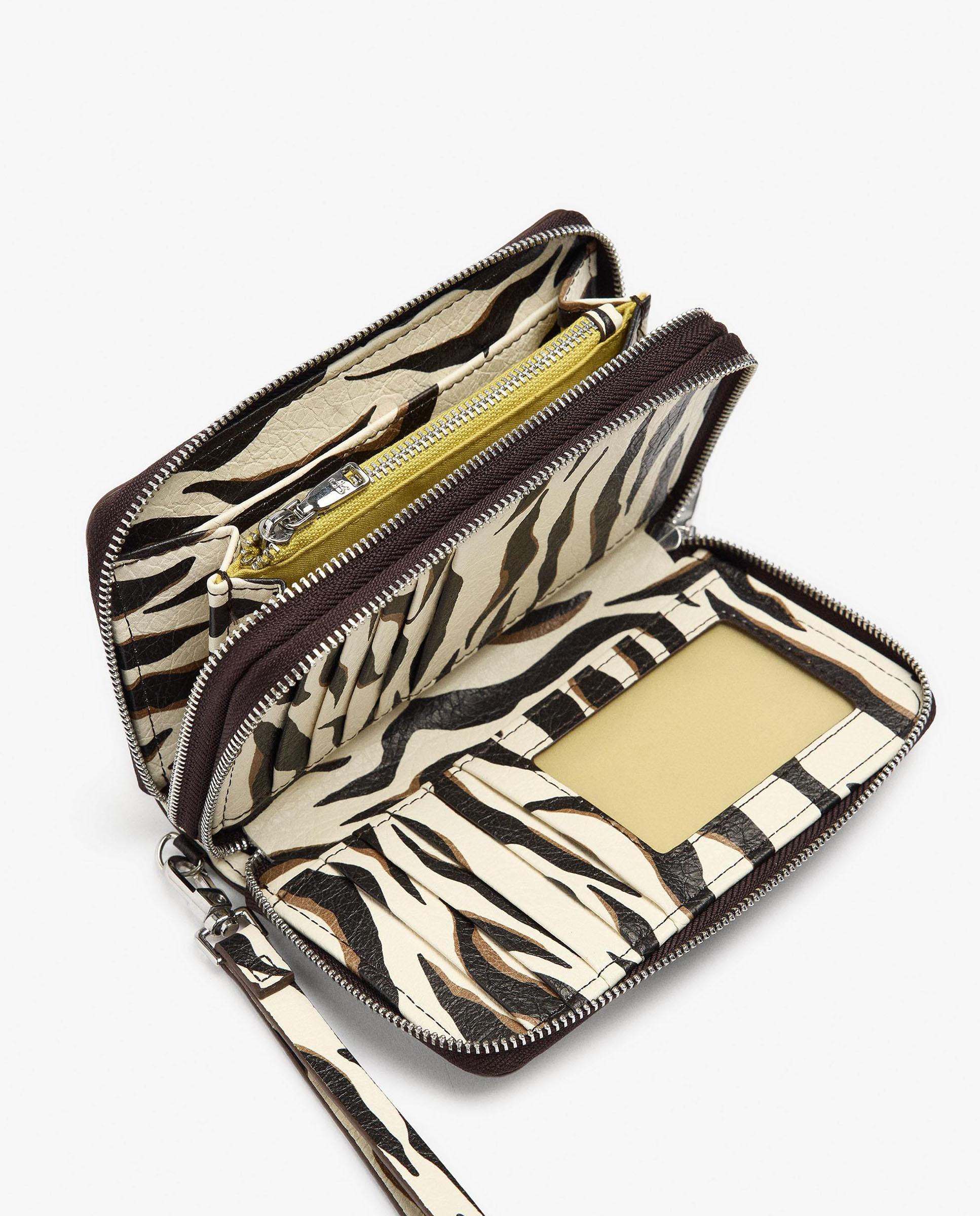 Cartera de mujer mediana con cierre de cremallera y estampado animal print - Parfois - Multicolor Multicolor-4
