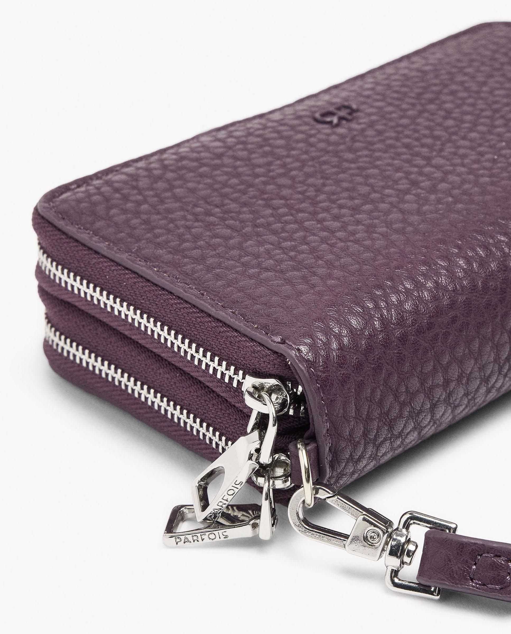 Cartera de mujer mediana con cierre de cremallera en liso - Parfois - Morado Morado-3