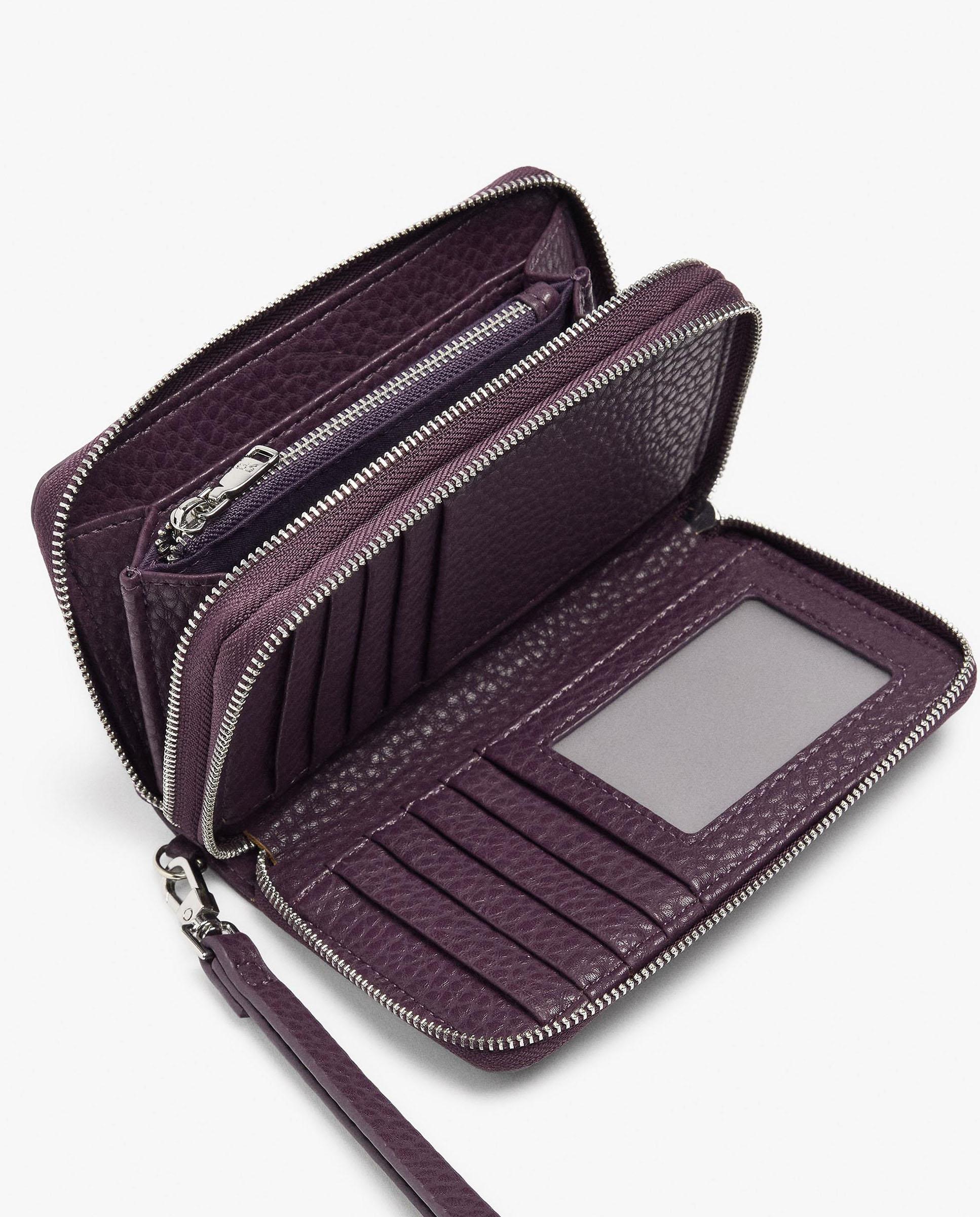 Cartera de mujer mediana con cierre de cremallera en liso - Parfois - Morado Morado-4