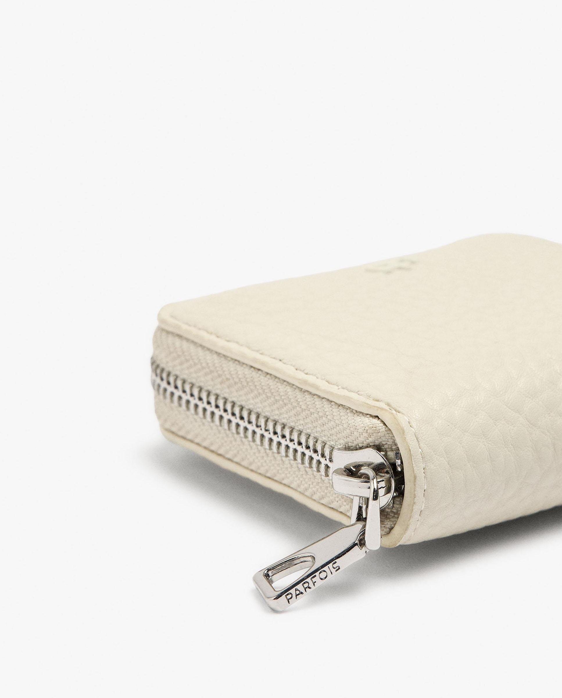 Cartera de mujer pequeña con cierre de cremallera en liso - Parfois - Crudo Crudo-3