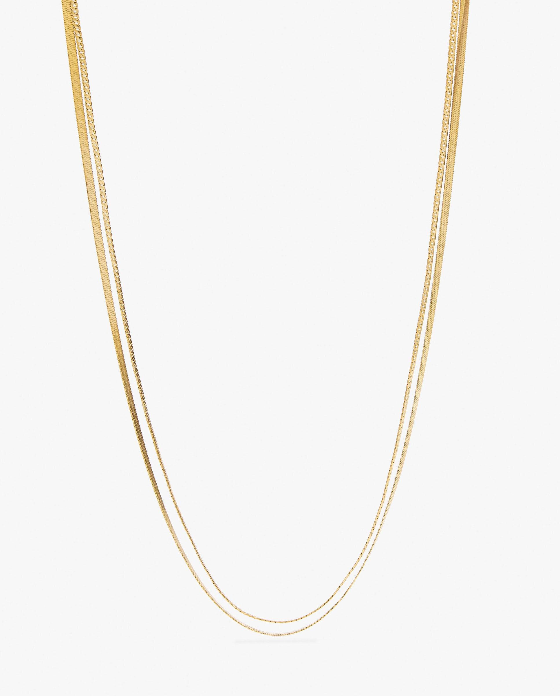 Collar de acero inoxidable doble corto - Parfois - Dorado Dorado-2