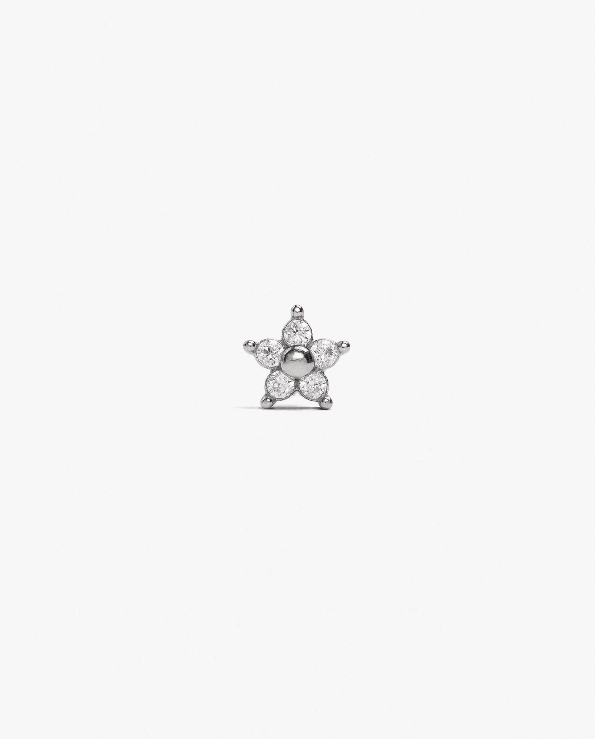 Piercing de acero inoxidable con forma de estrella y circonitas - Parfois - Blanco Blanco-2