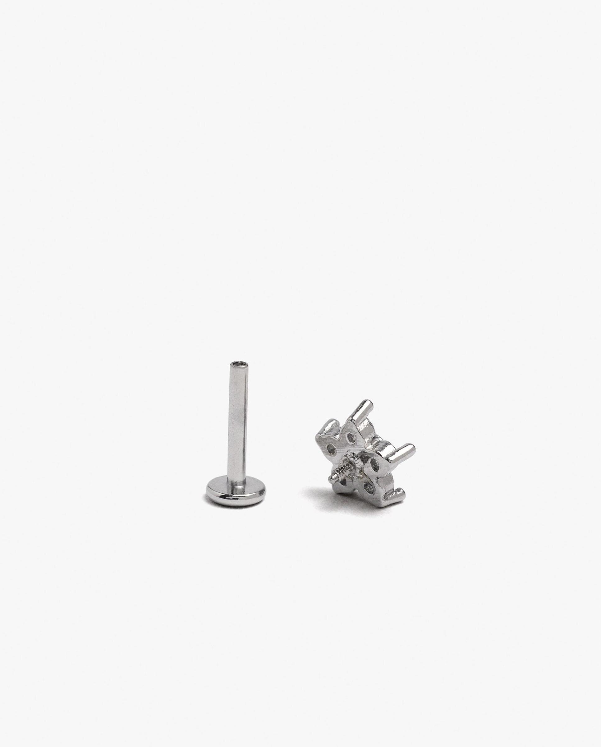 Piercing de acero inoxidable con forma de estrella y circonitas - Parfois - Blanco Blanco-3