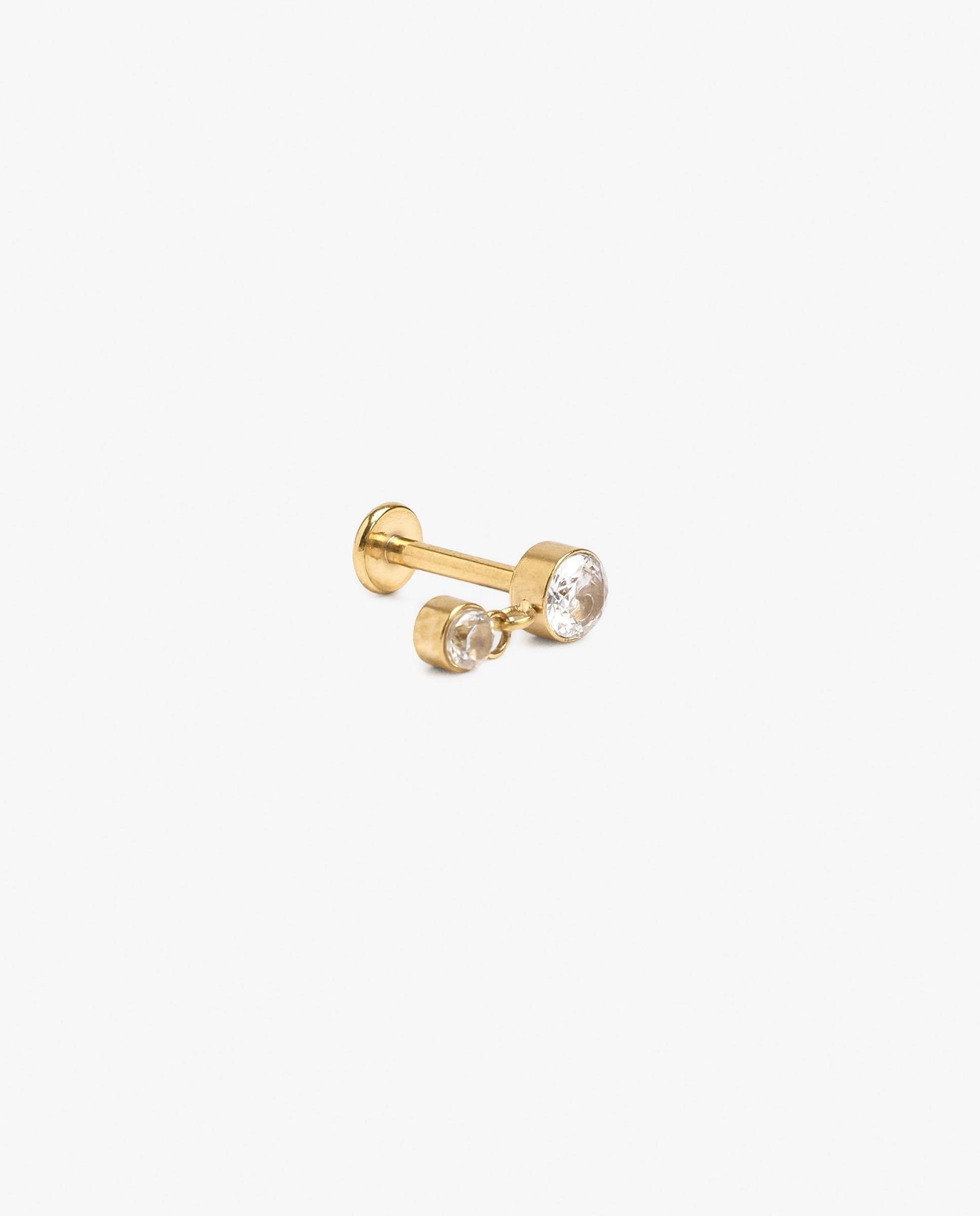 Imagen 1 de Piercing de acero inoxidable con circonitas - Parfois - Blanco Blanco
