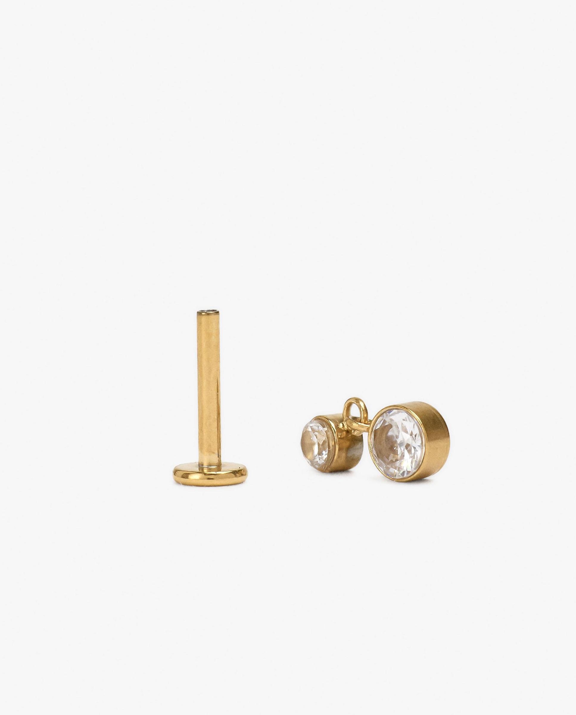 Imagen 3 de Piercing de acero inoxidable con circonitas - Parfois - Blanco Blanco