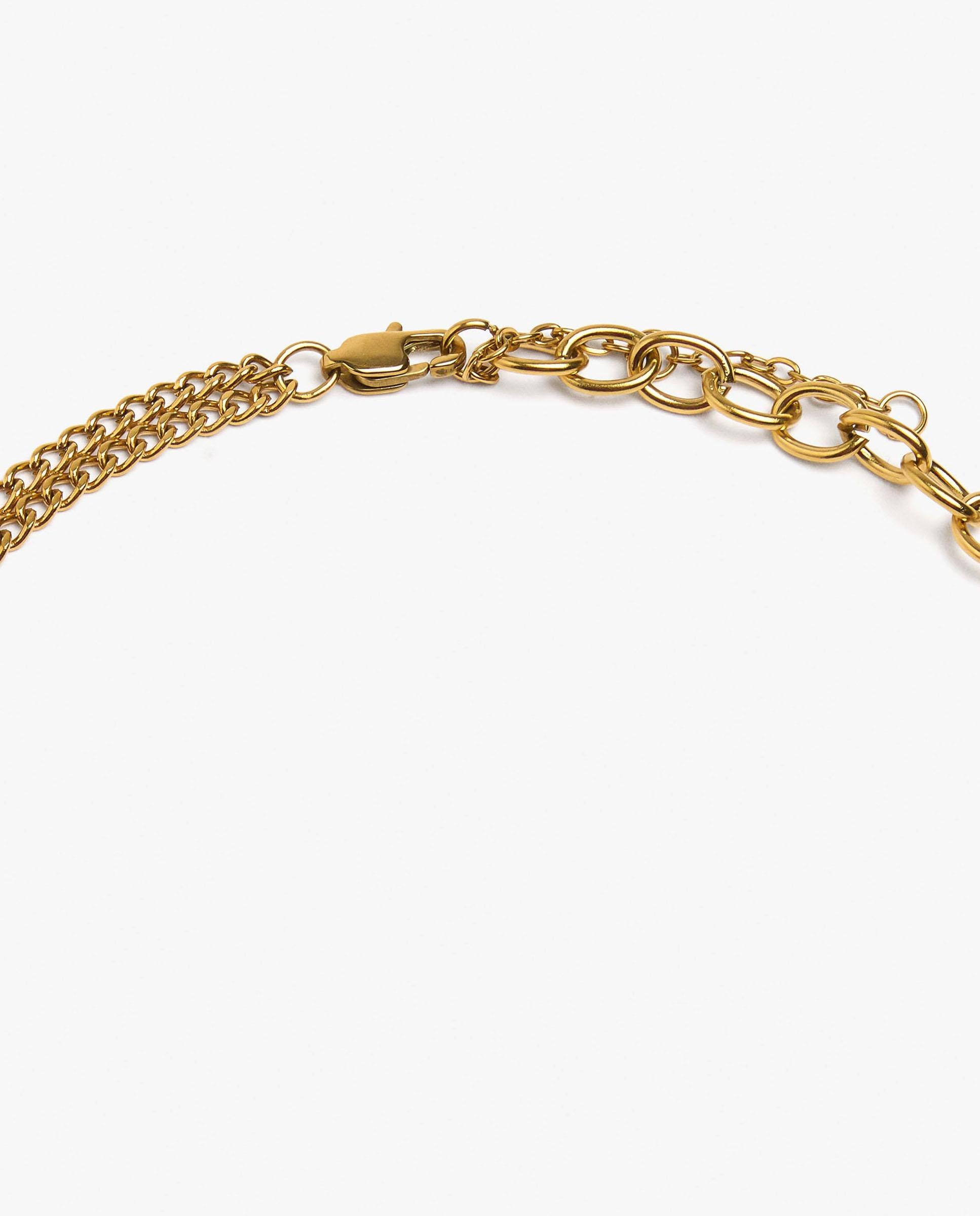 Collar de acero inoxidable corto de eslabones con abalorio de corazón - Parfois - Dorado Dorado-3