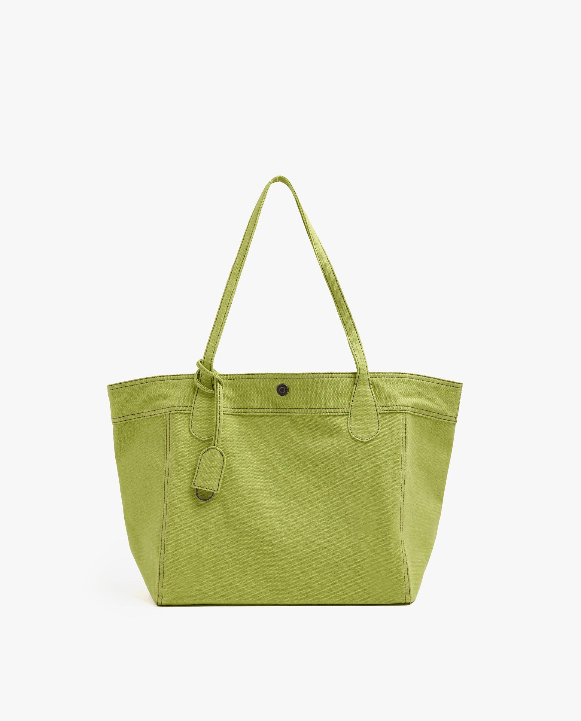Shopper 100% algodón vaquero con cierre imantado en liso - Parfois - Lima Lima-1