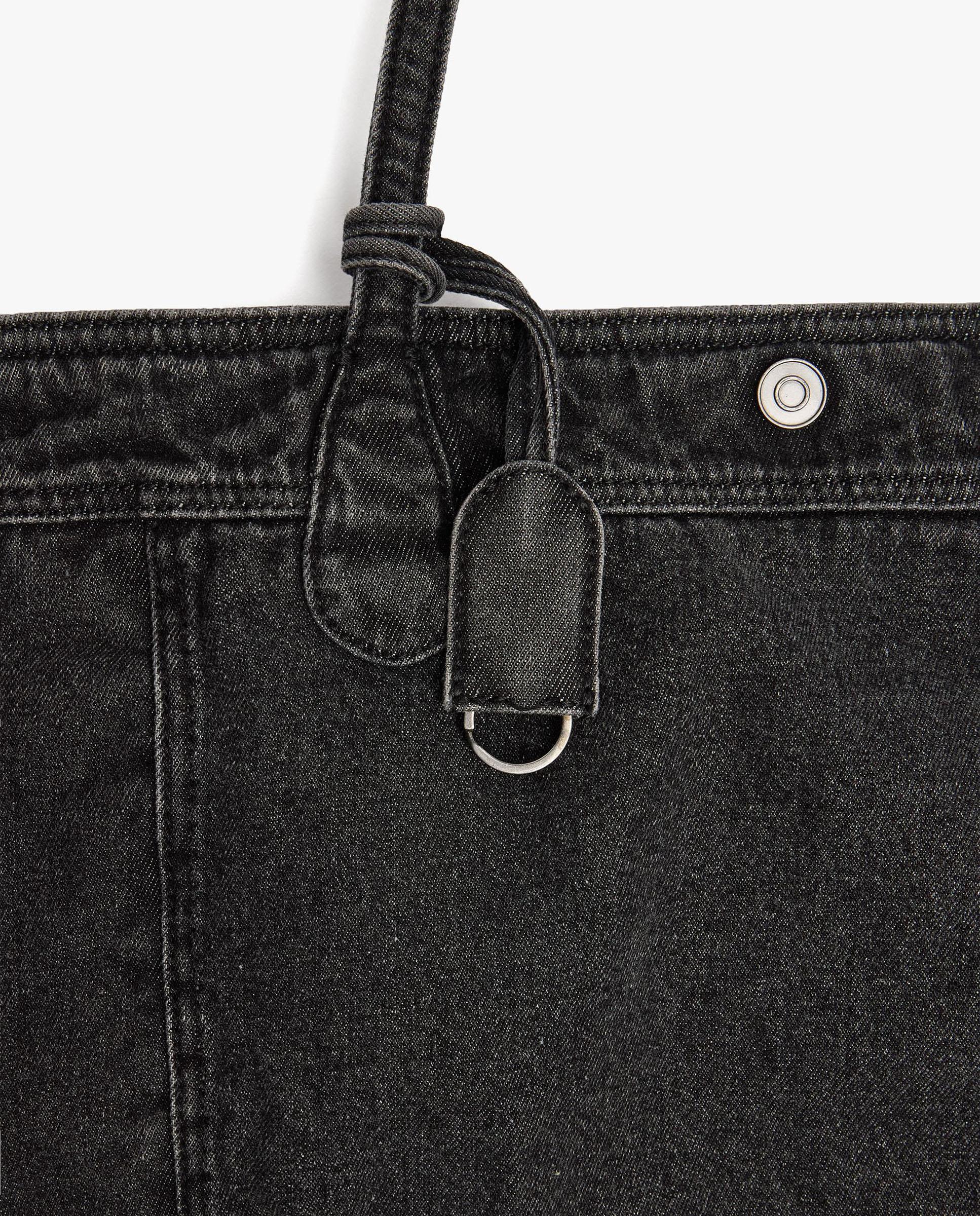 Shopper vaquero con cierre imantado en liso - Parfois - Negro Negro-3